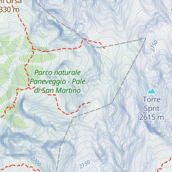 Map of Cime Vani Alti