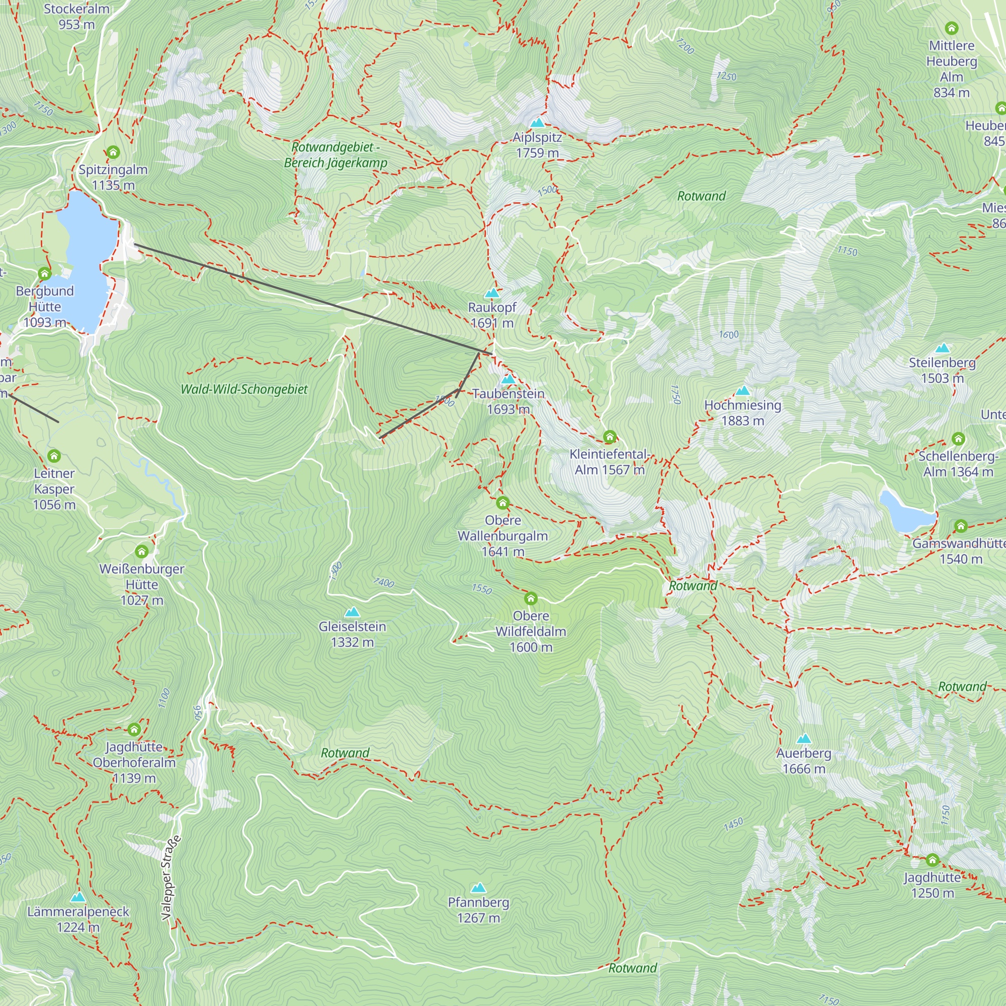 Obere Wallenburgalm map