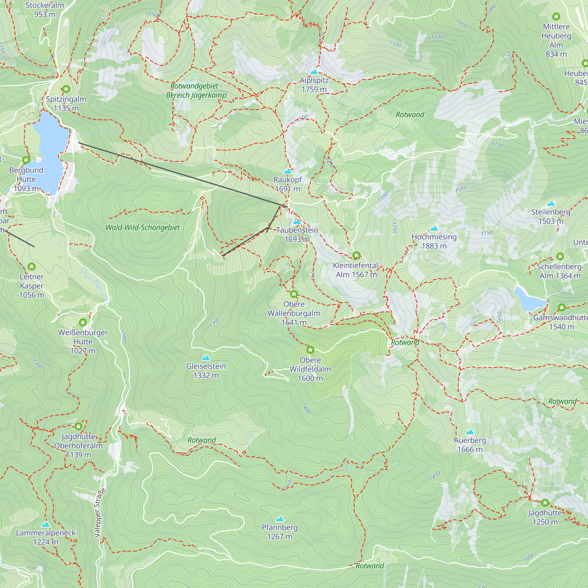 Obere Wallenburgalm map