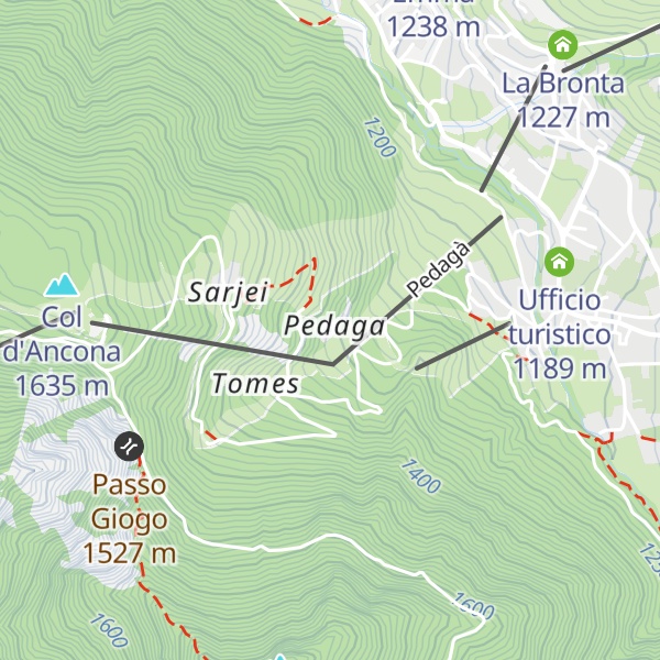 Map of Ciasa Pedagà