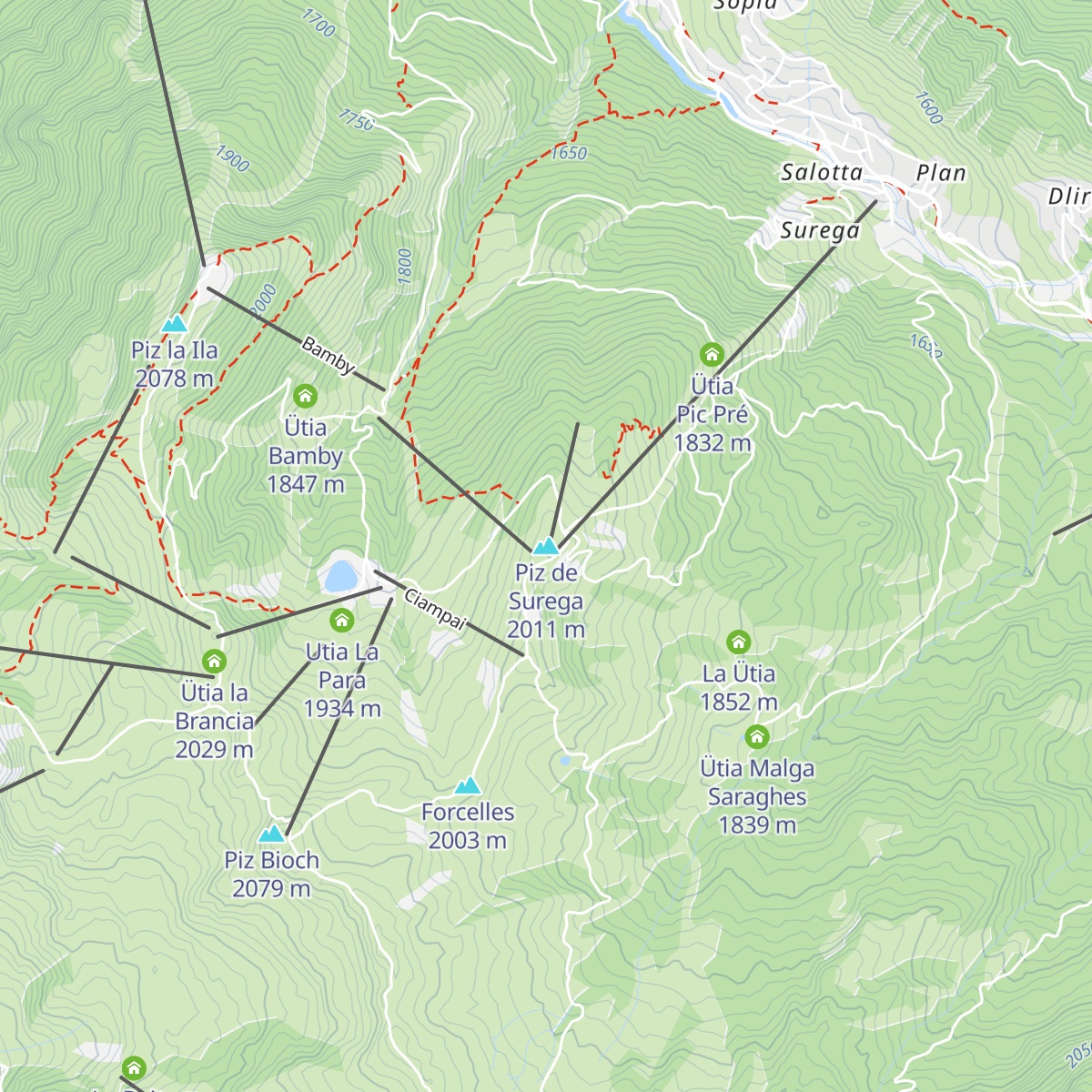 Piz Sorega map