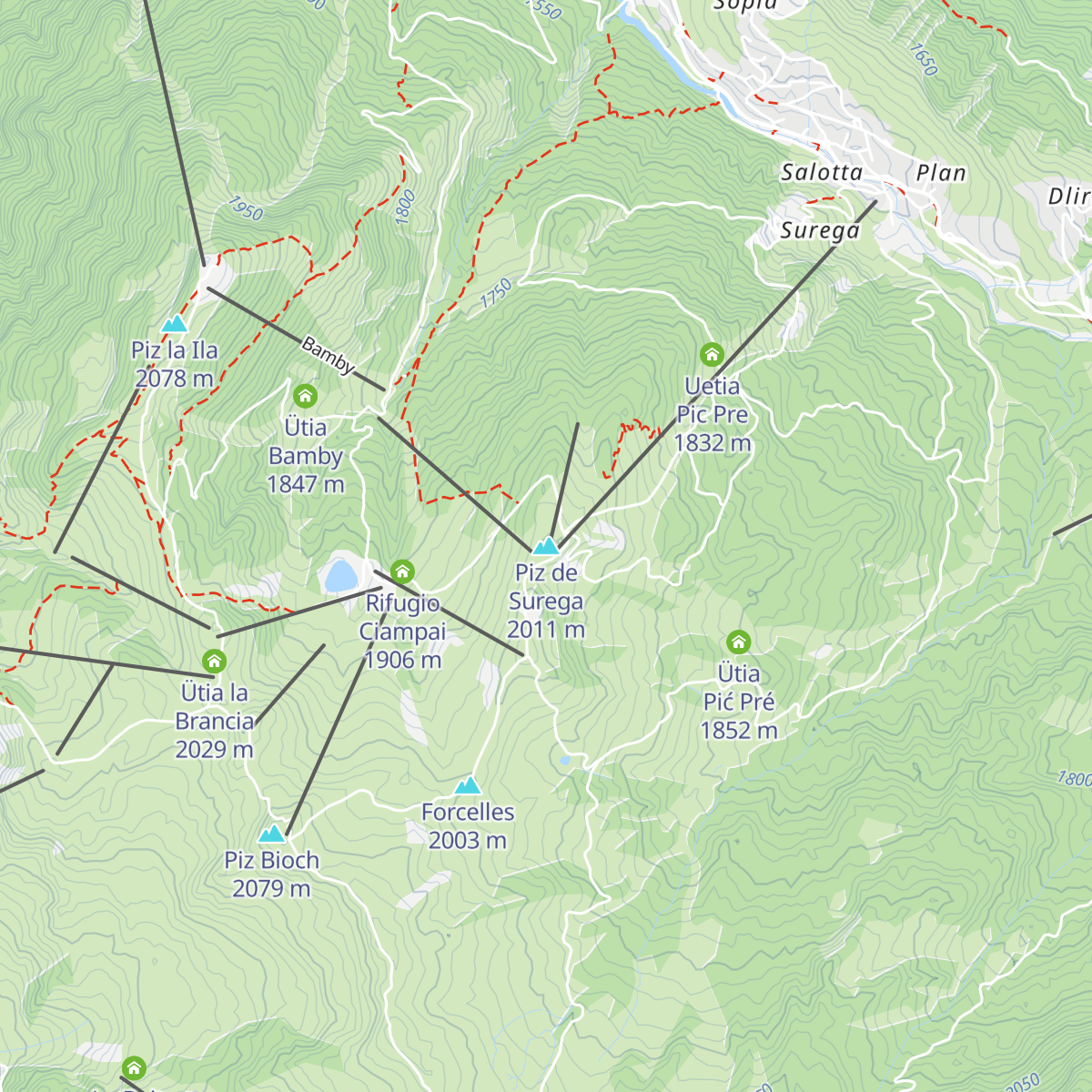 Piz Sorega map