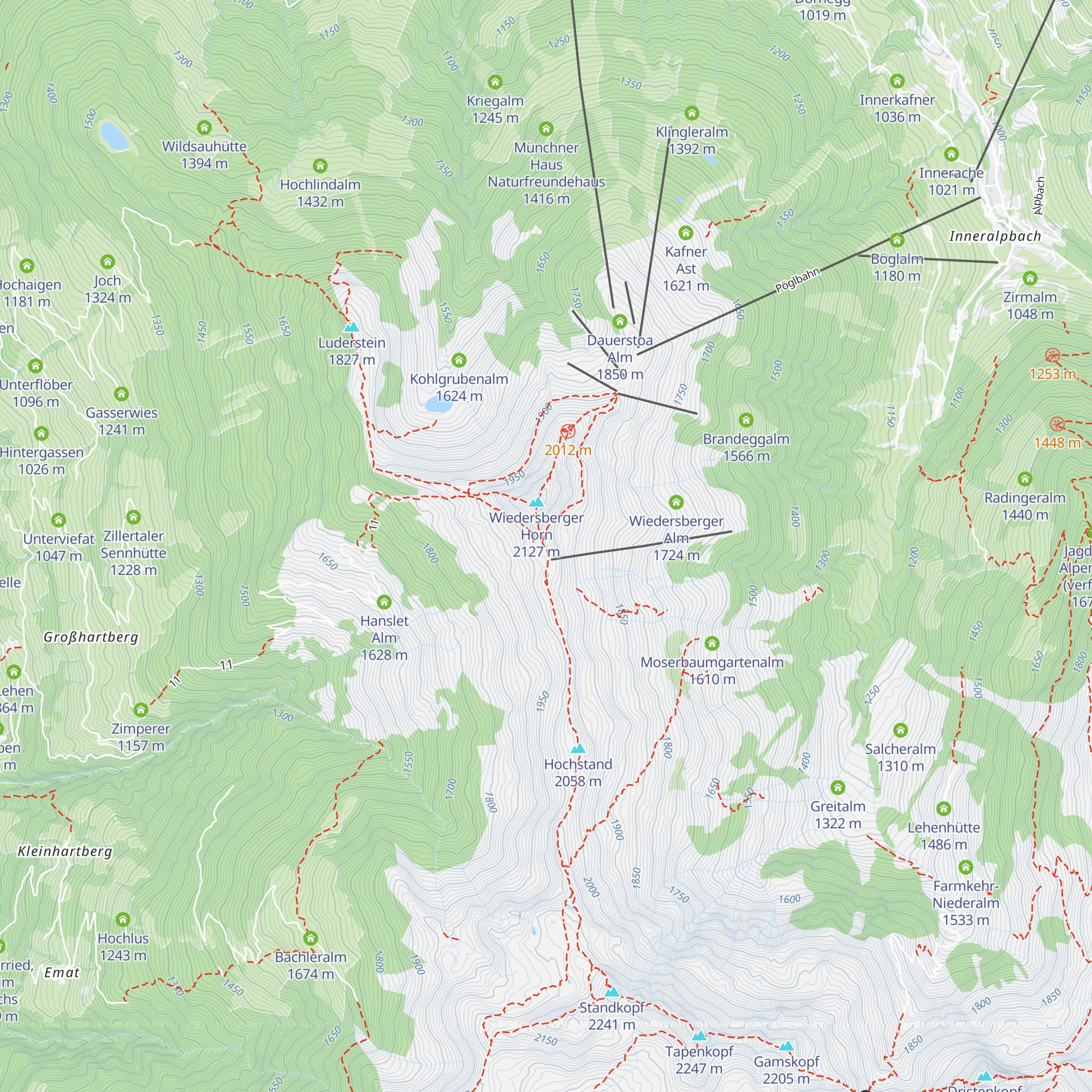 Top of Alpbachtal map