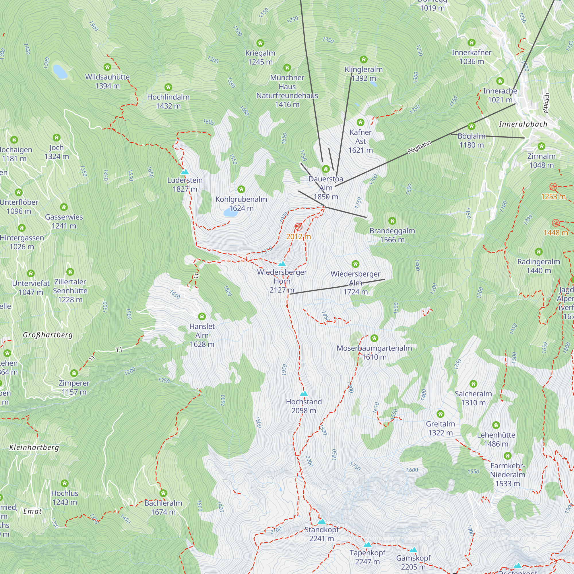 Top of Alpbachtal map