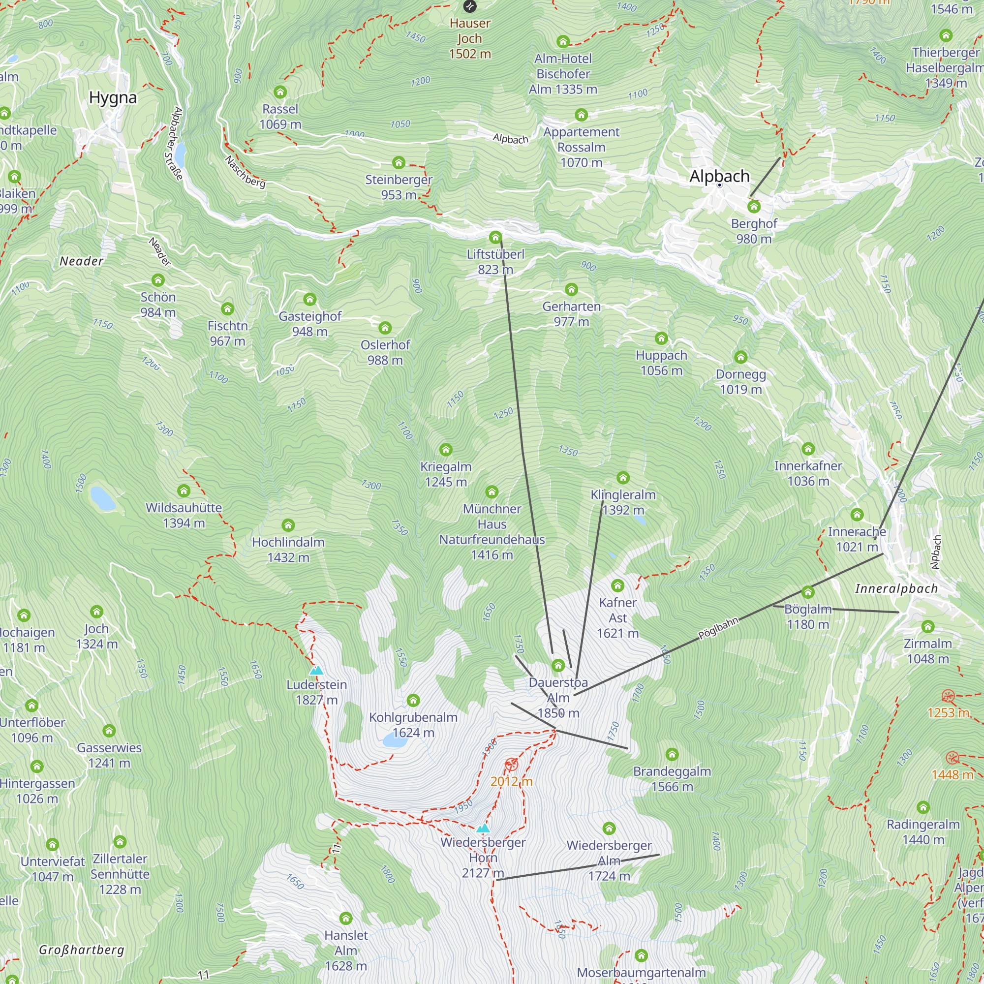 Münchner Haus Naturfreundehaus map
