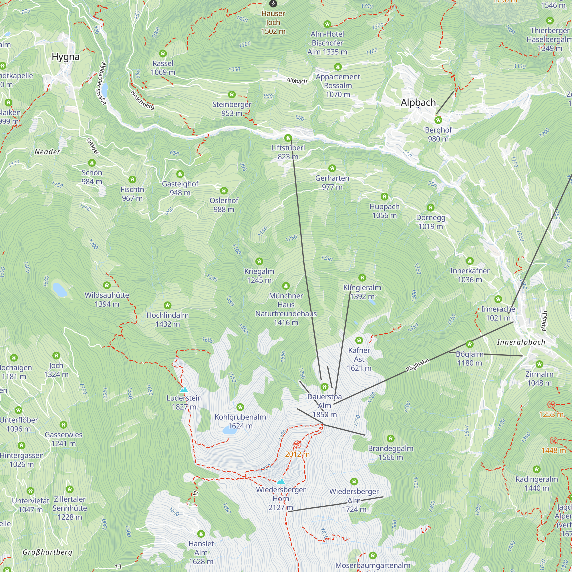 Münchner Haus Naturfreundehaus map