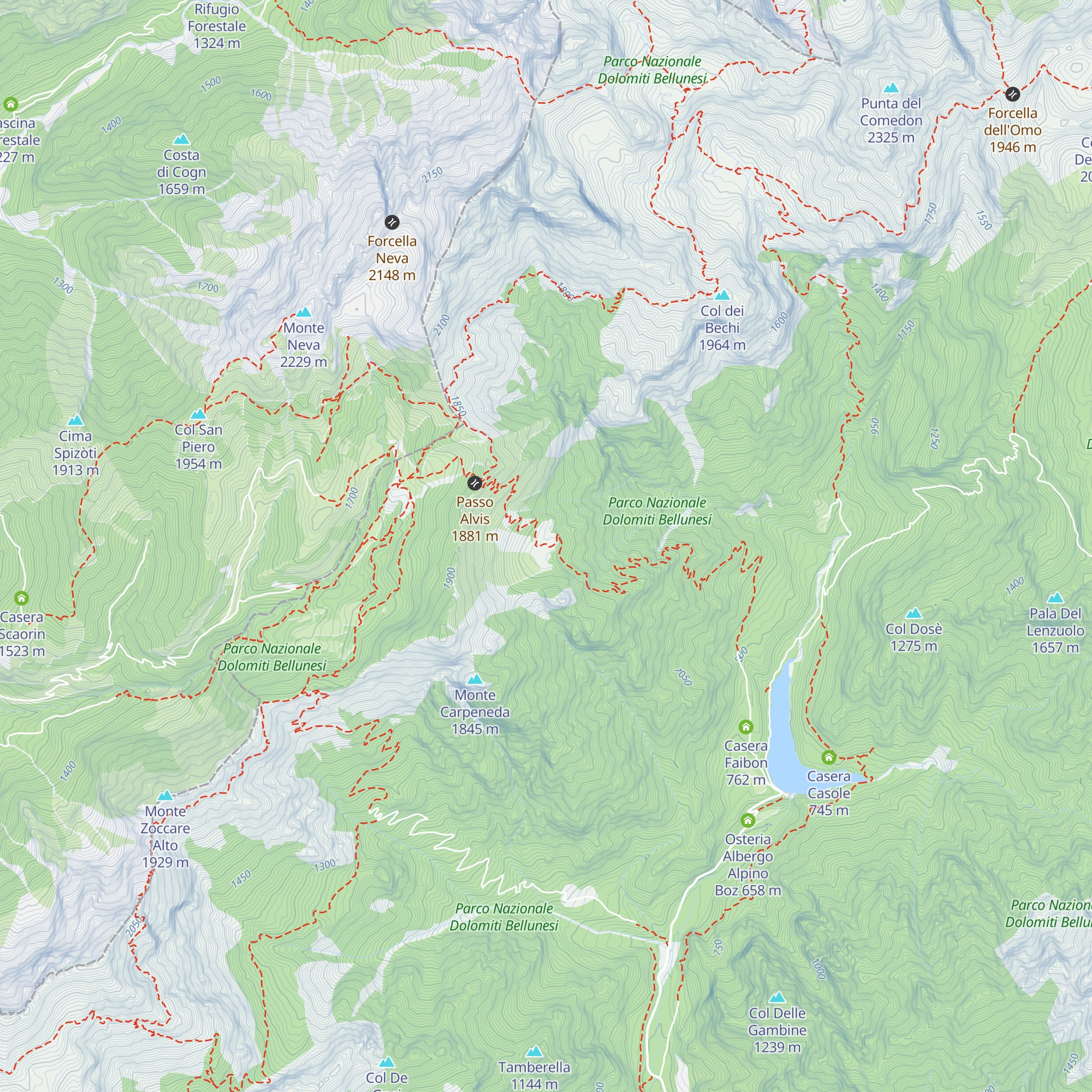 Bivacco malga Alvis map