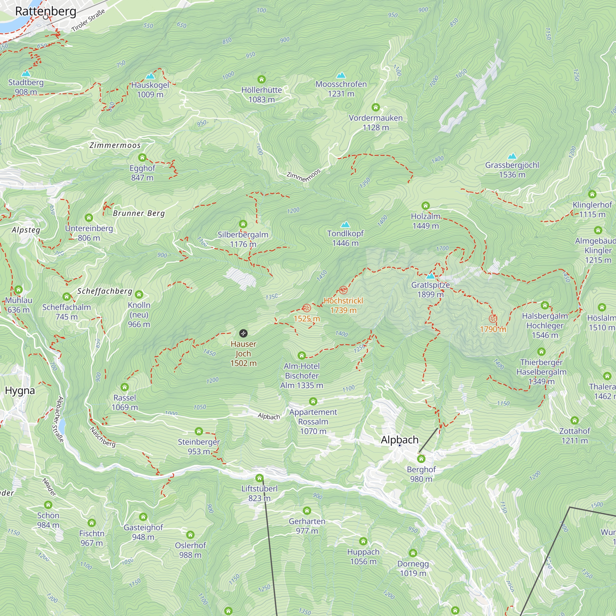 Aussichtshütte Bischoferjoch map