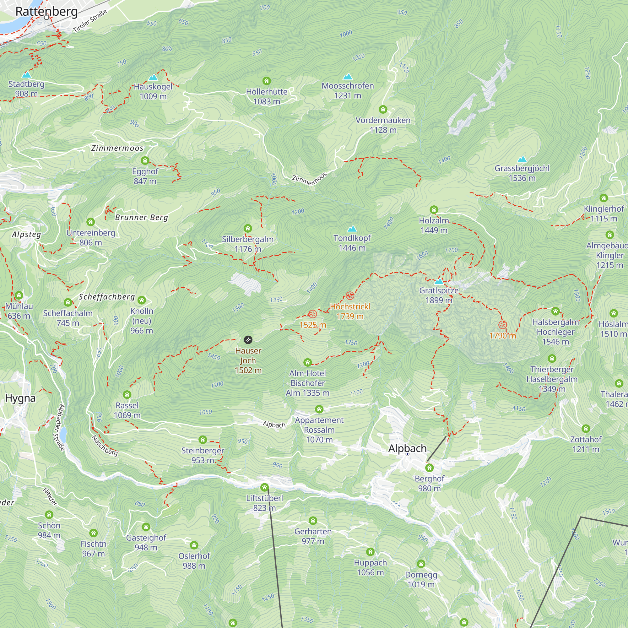 Aussichtshütte Bischoferjoch map