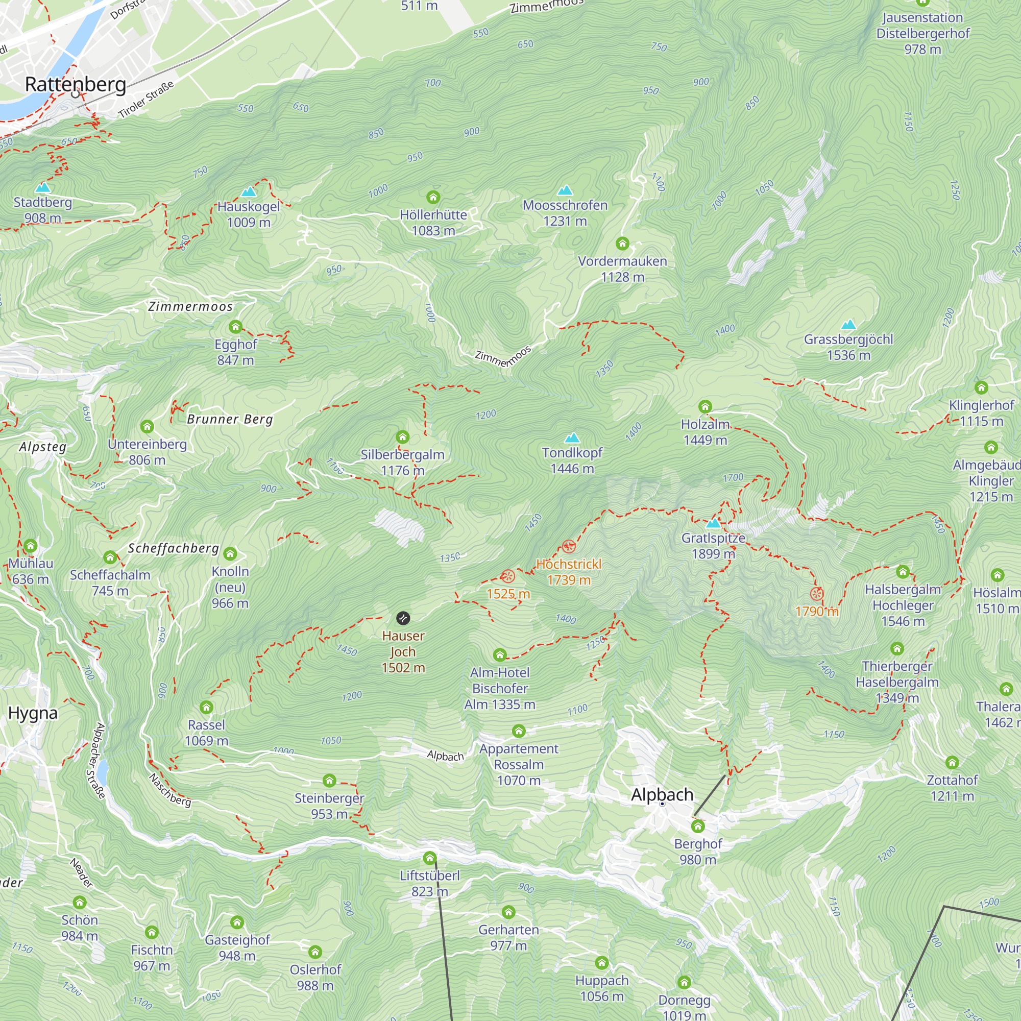Außerhauseralm map