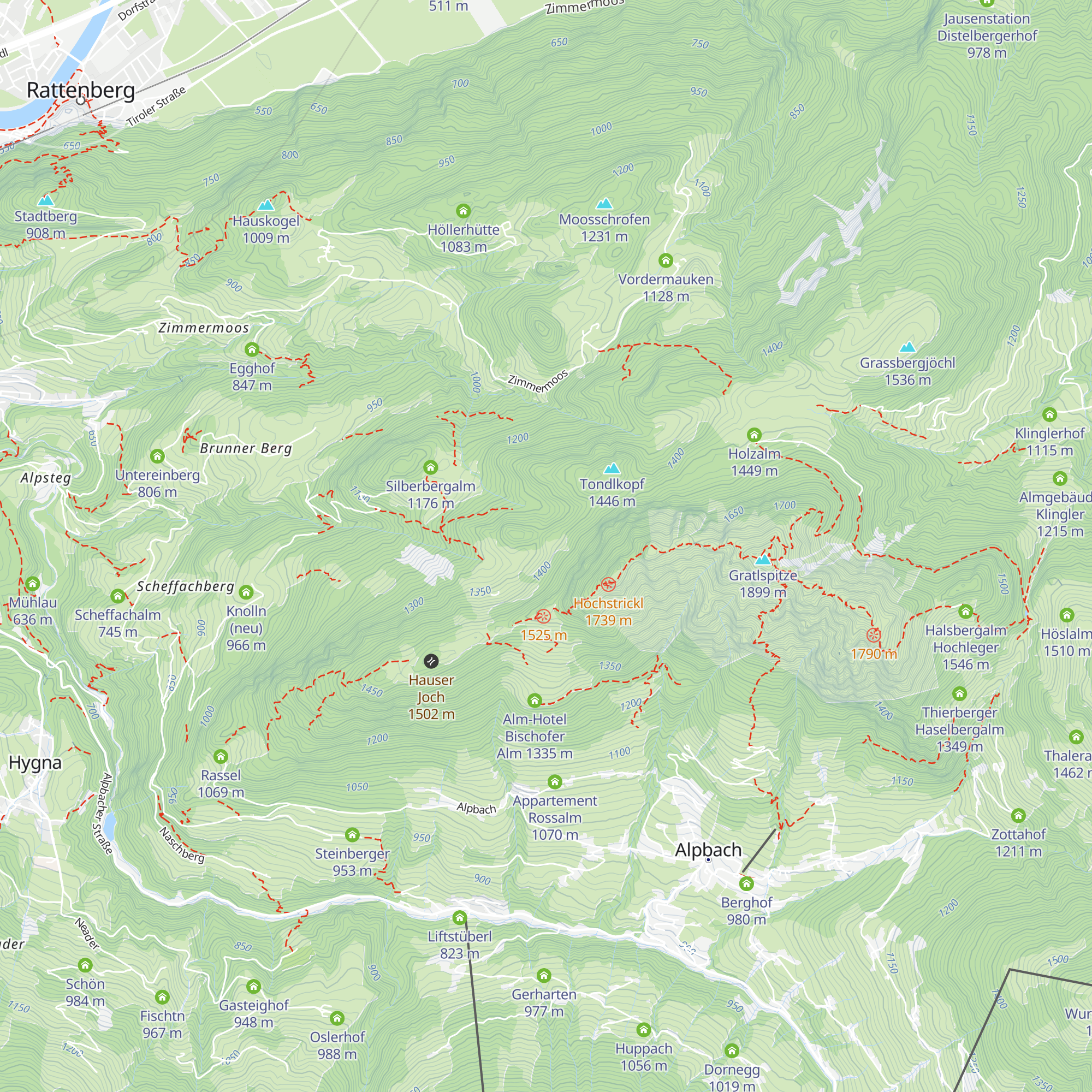 Außerhauseralm map