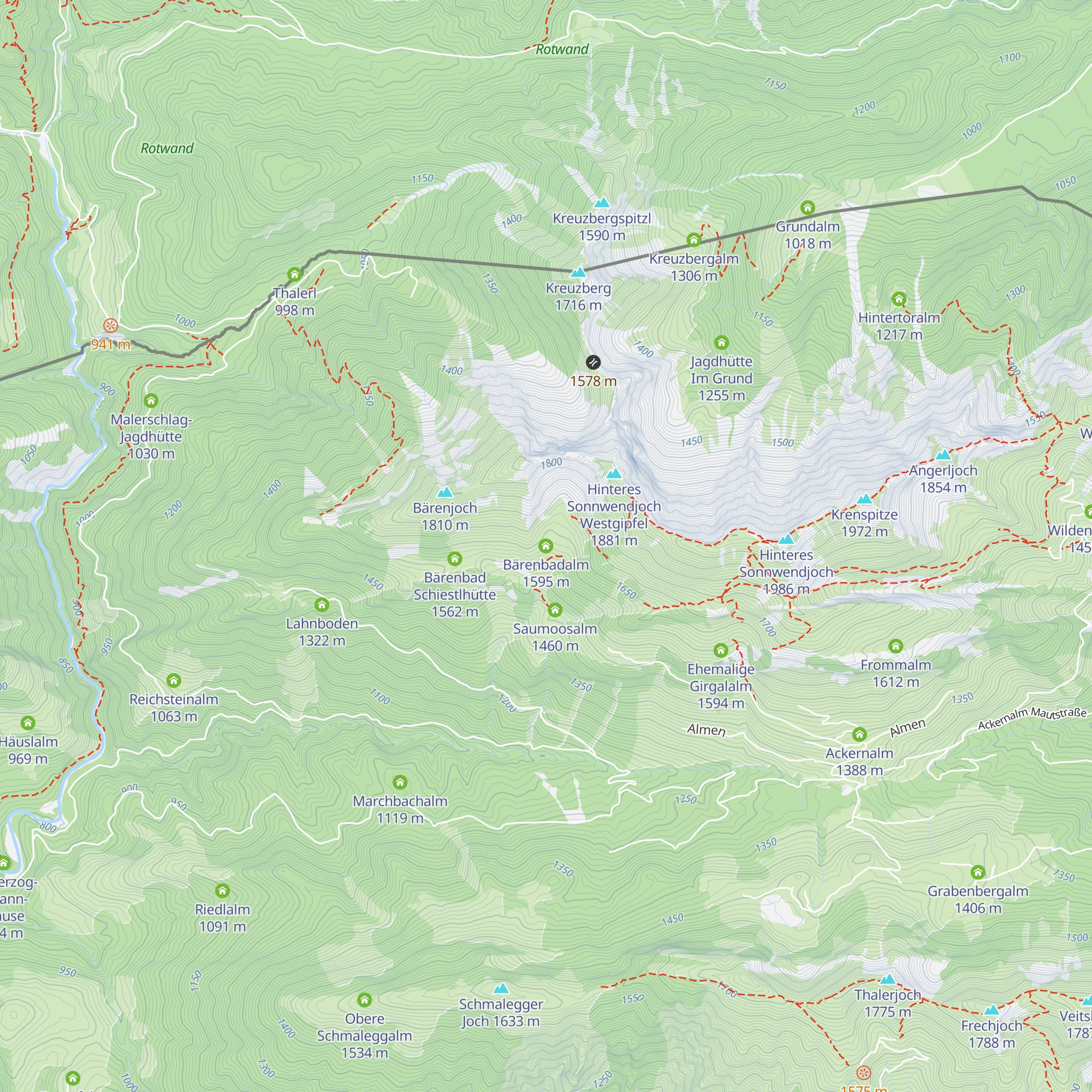 Bärenbadalm map
