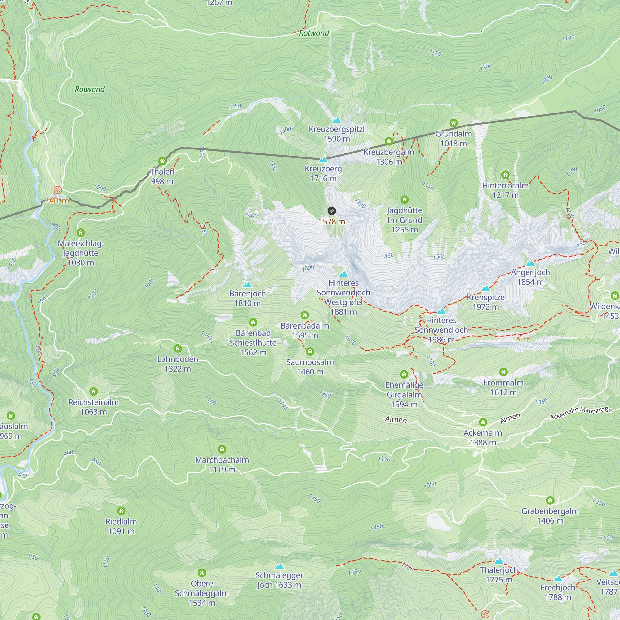 Kajetanhütte map