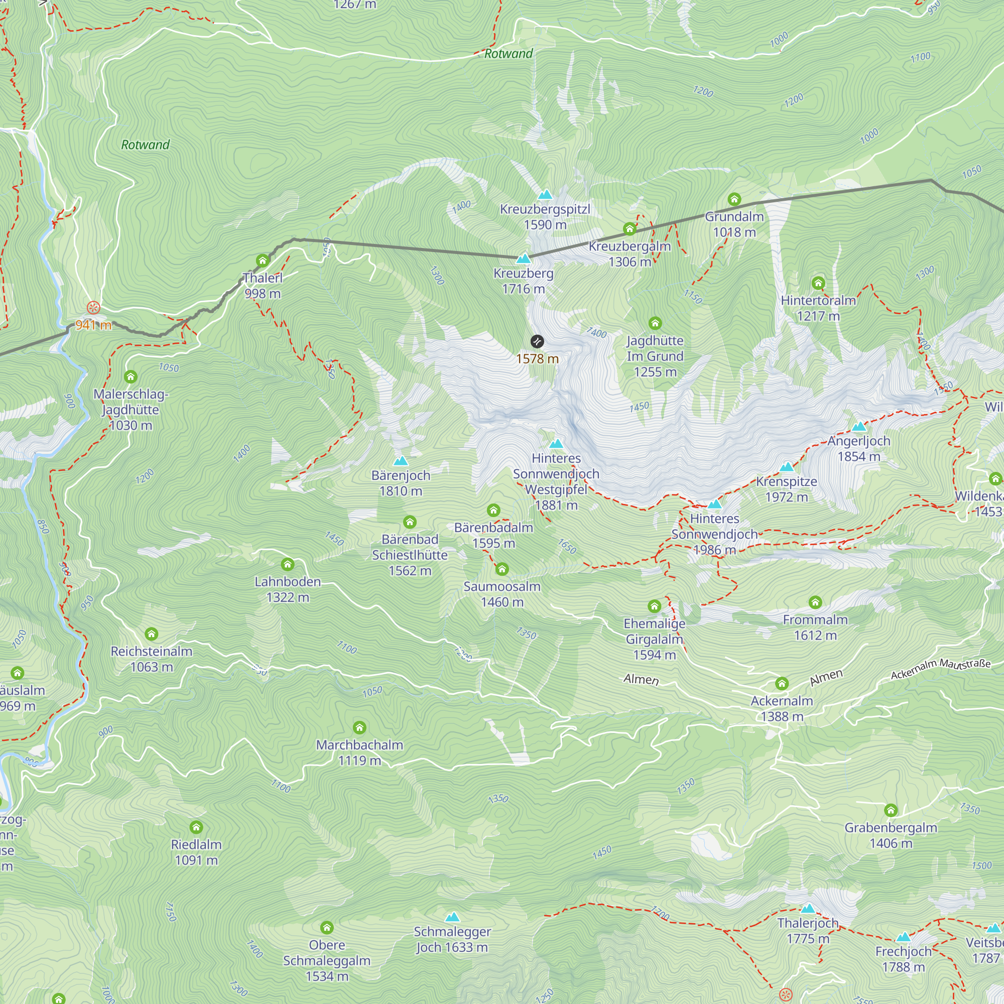 Kajetanhütte map