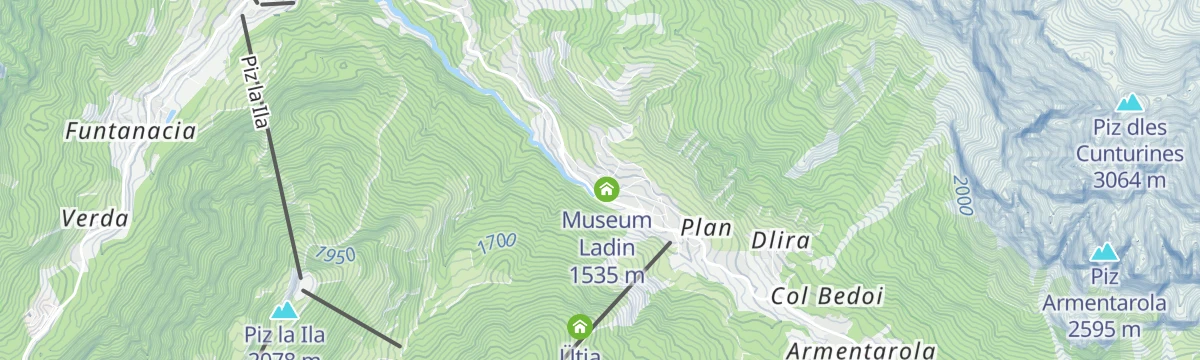 Map of the start of Road bike tour to the Tre Cime/Drei Zinnen