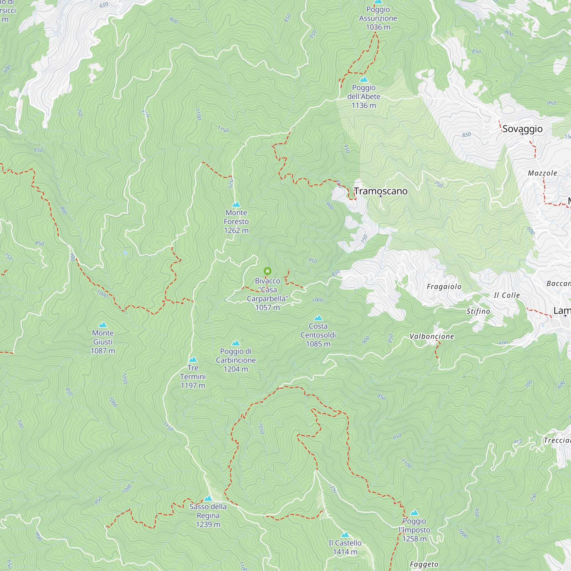 Bivacco "Seccatoio Arvolta" map