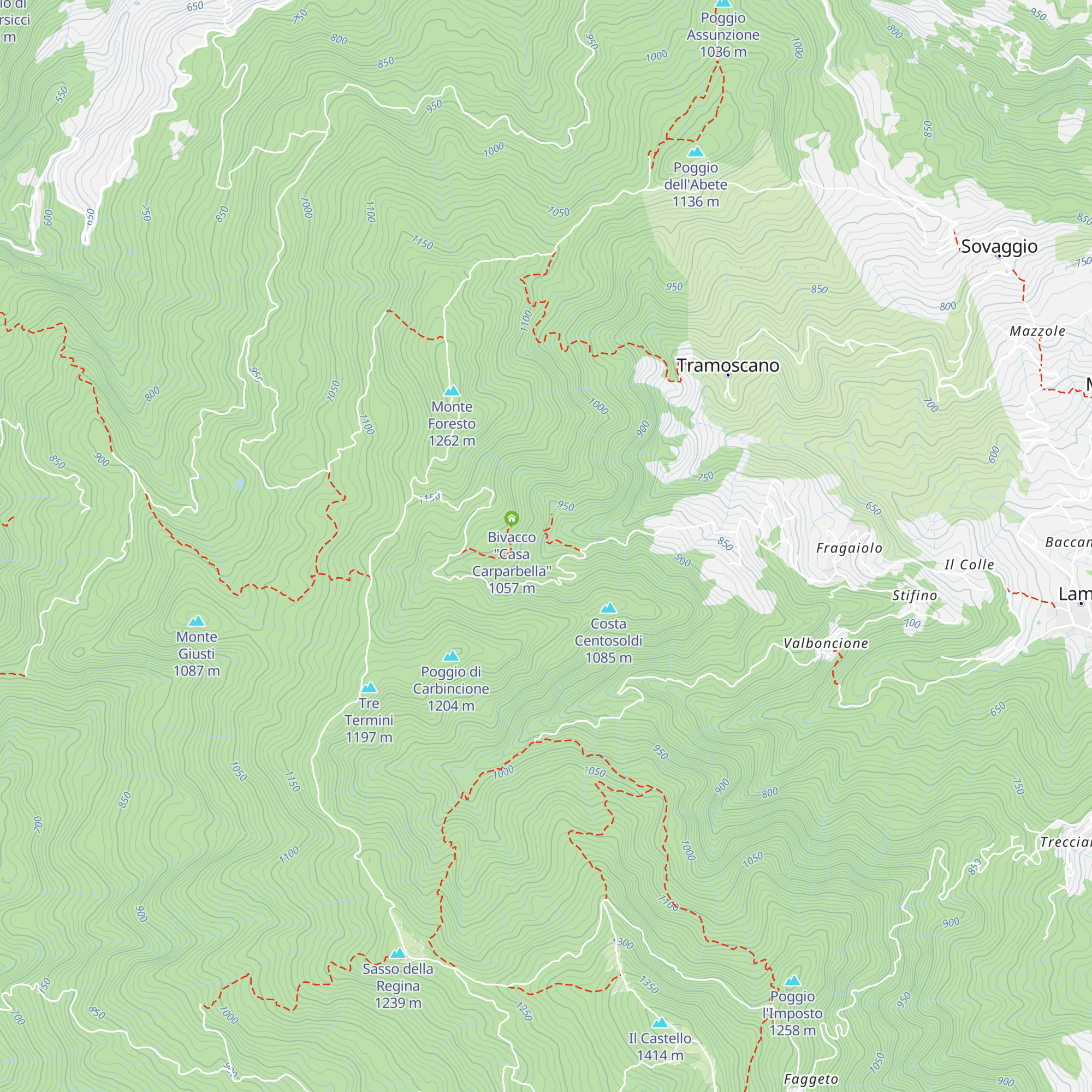 Bivacco "Seccatoio Arvolta" map