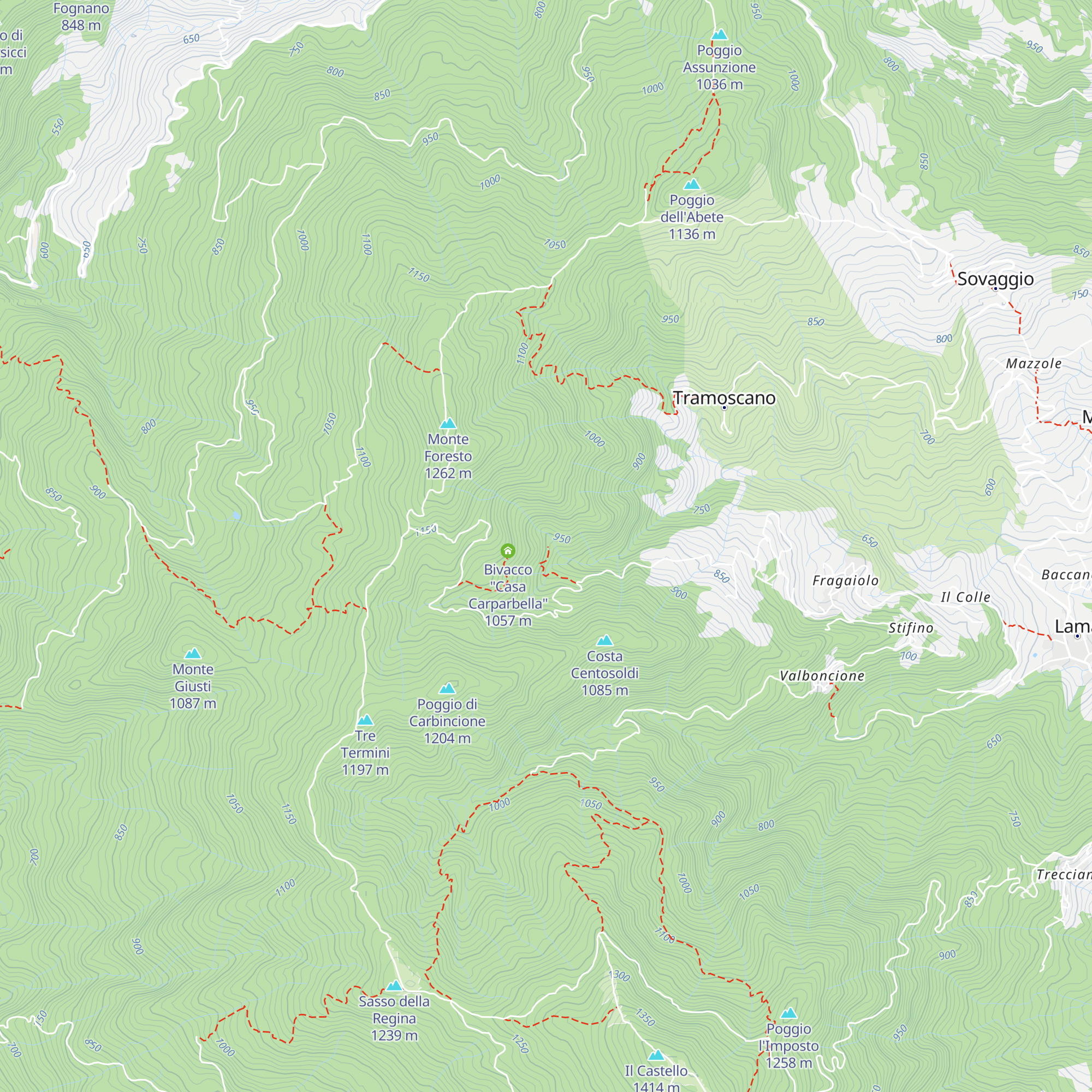 Bivacco "Seccatoio Le Buche - Matteone" map