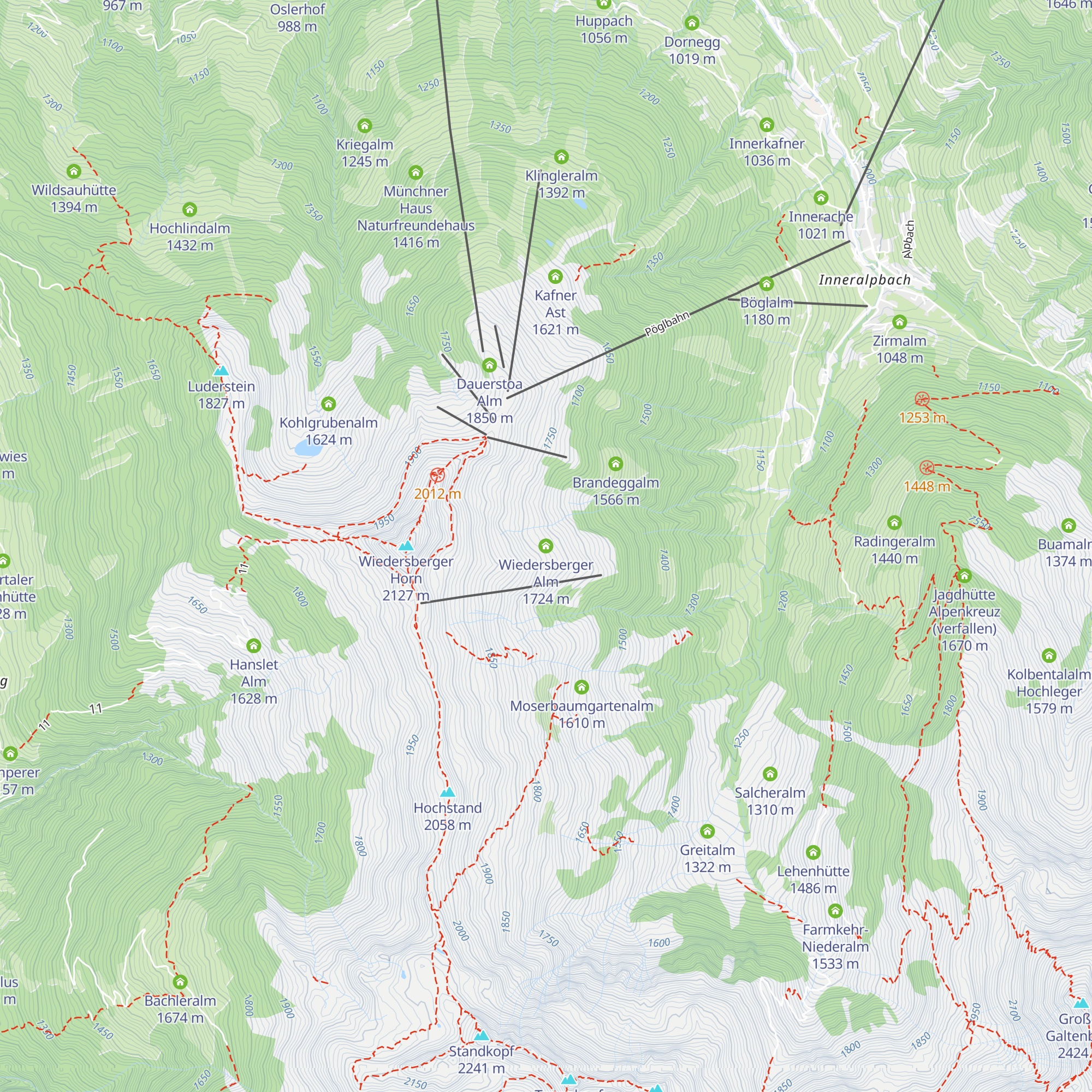Wiedersberger Alm map
