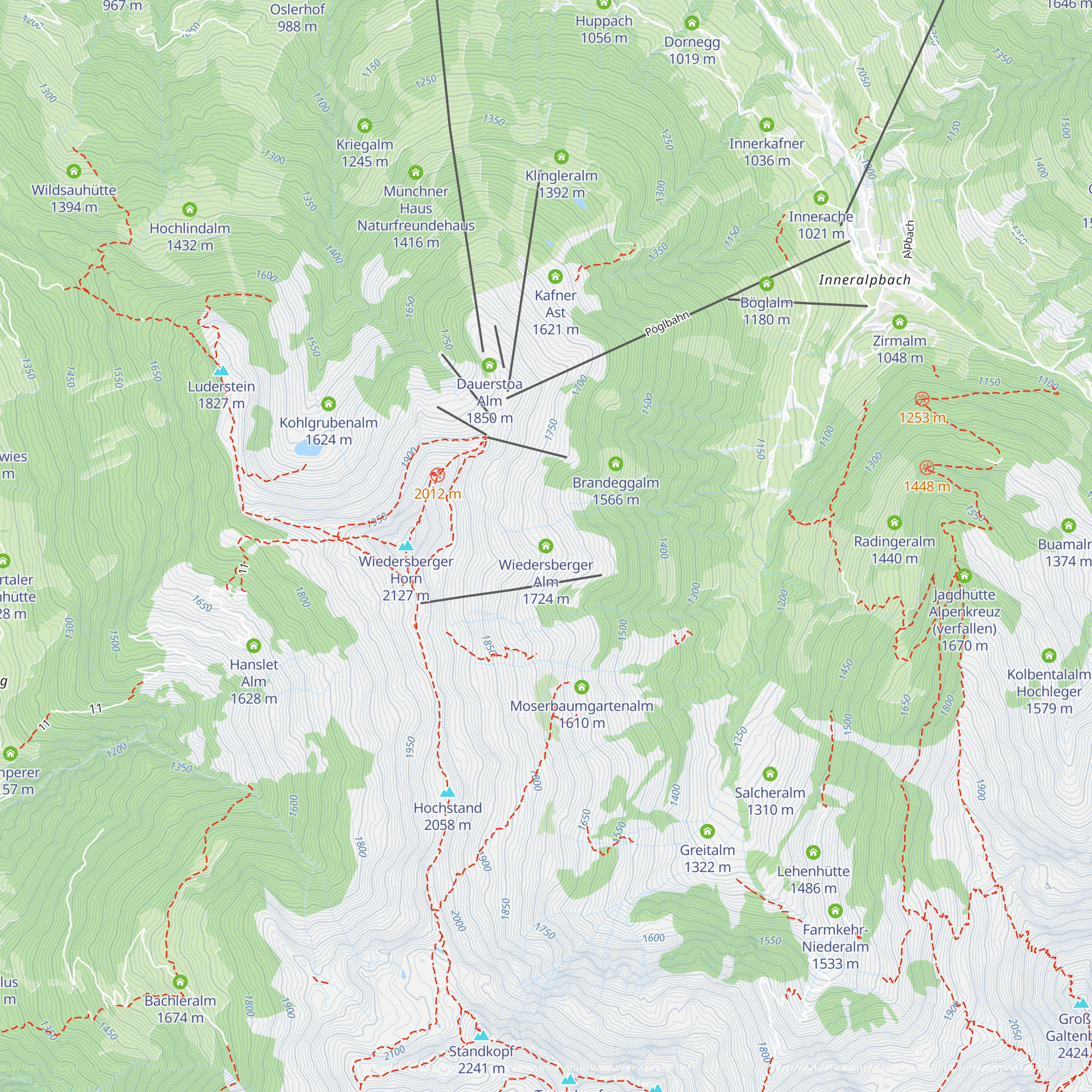 Wiedersberger Alm map