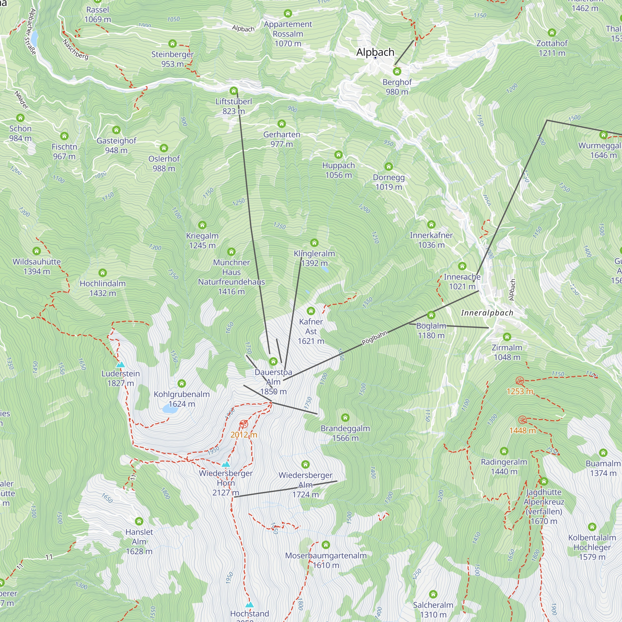 Kafner Ast map