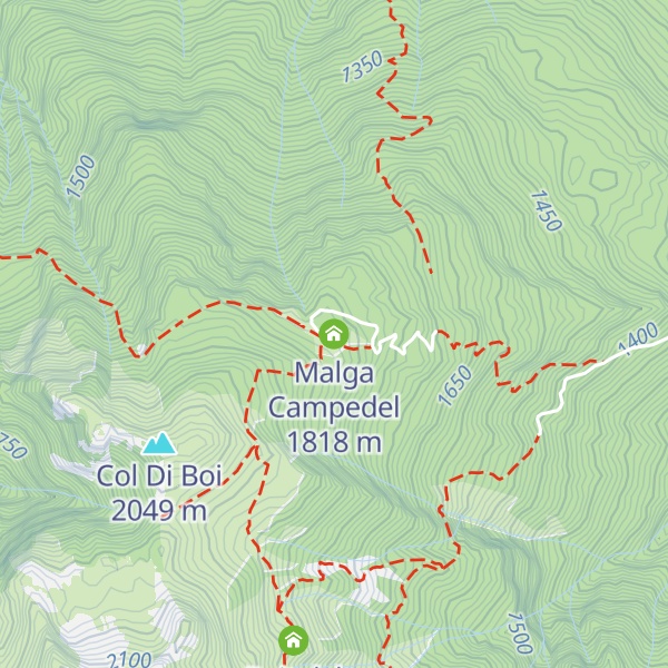 Map of Malga Campedel