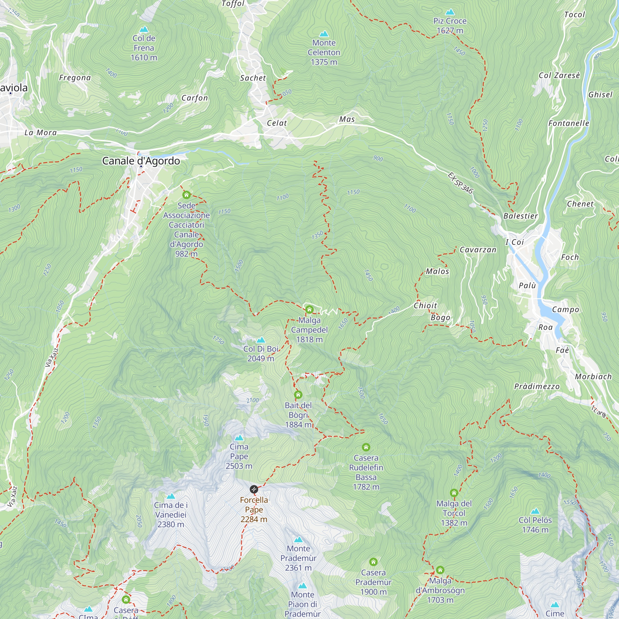 Malga Campedel map