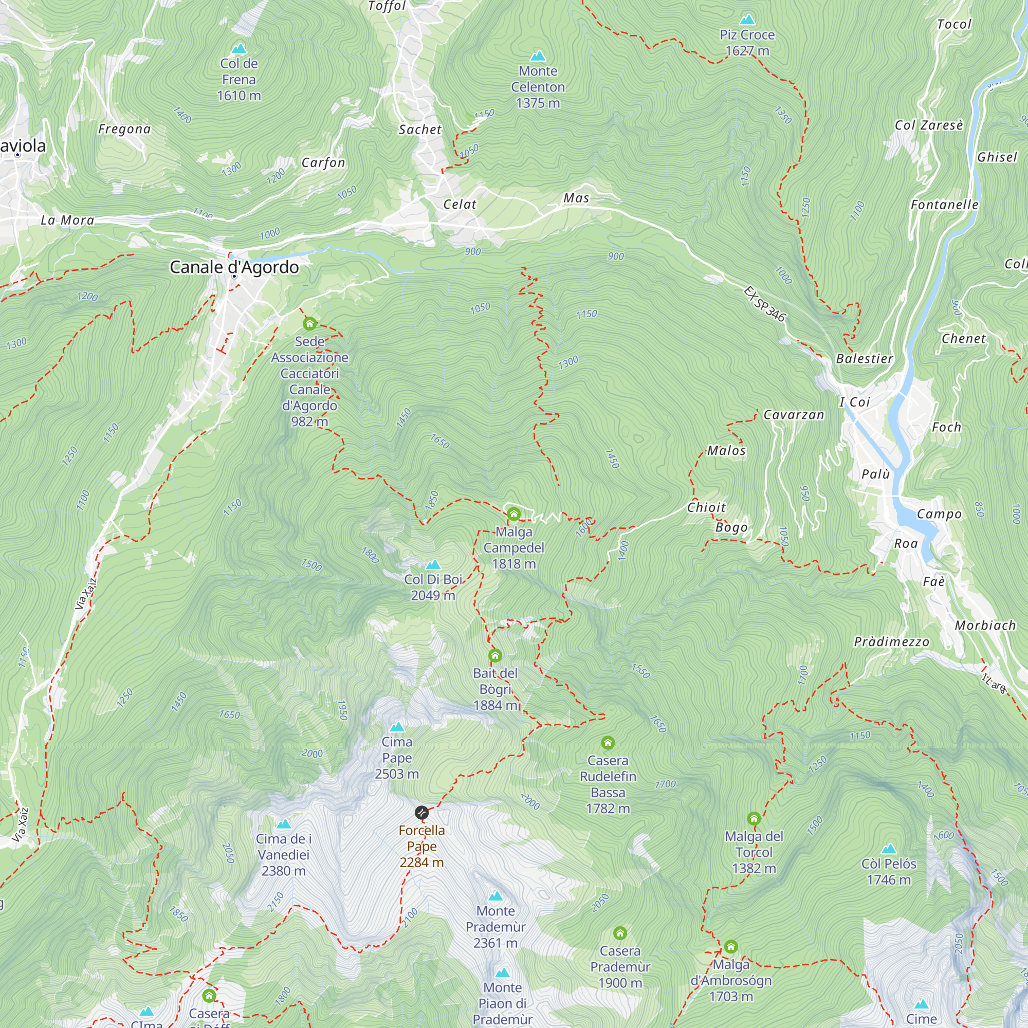Malga Campedel map