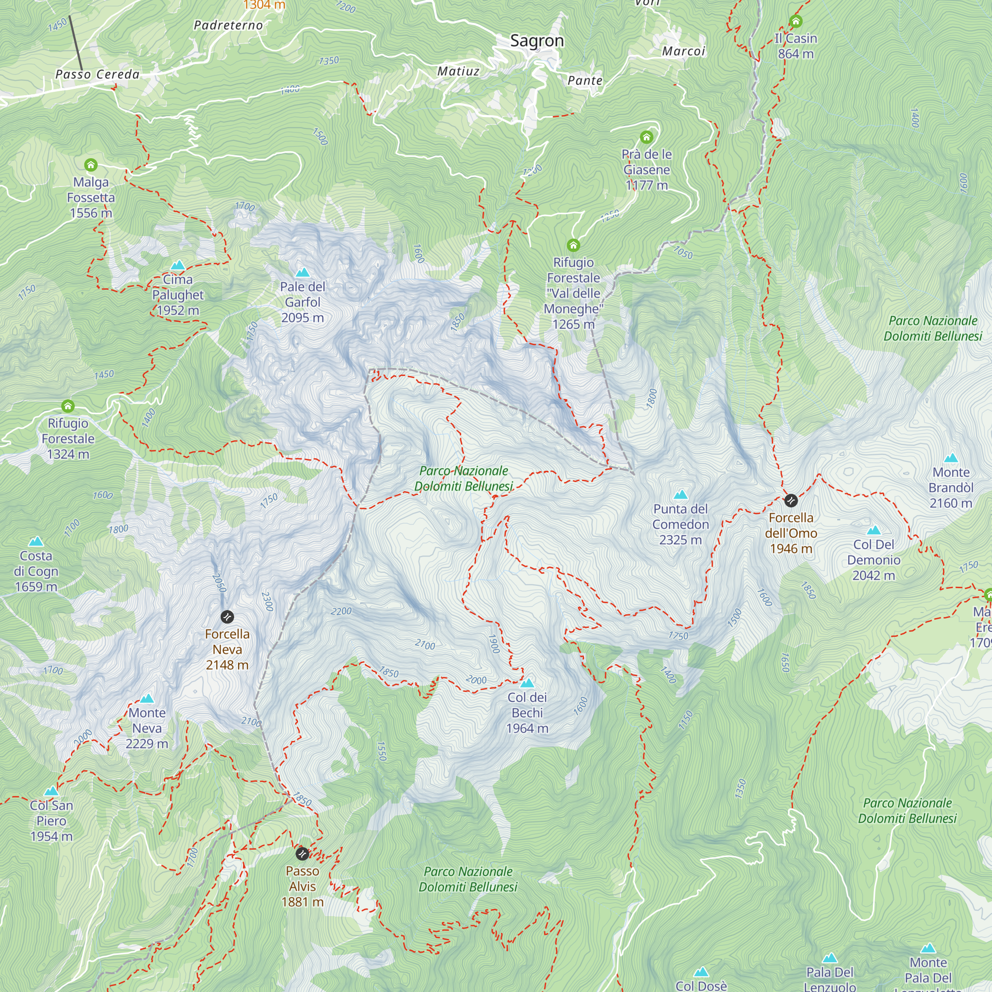 Bivacco Feltre map