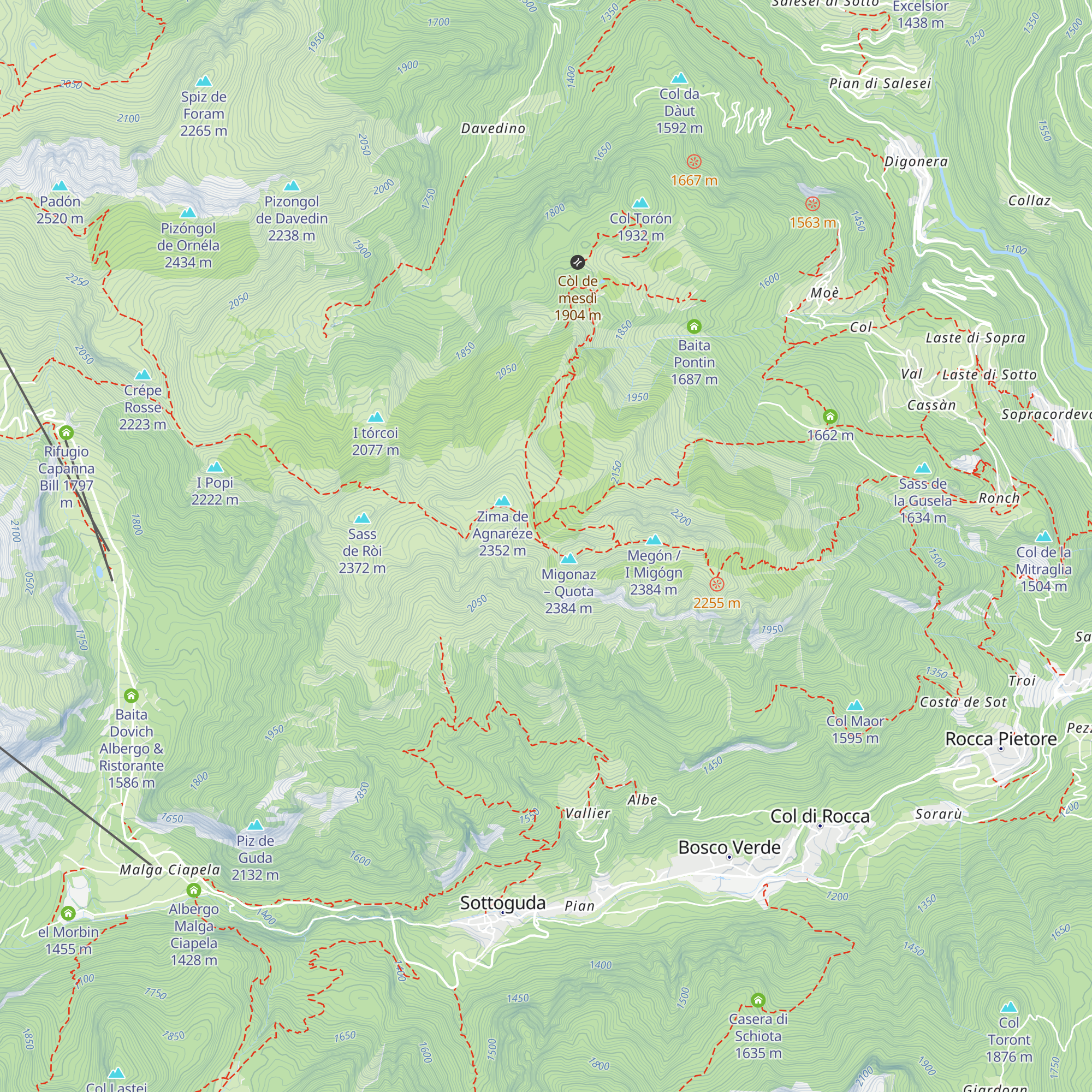 Tabié dal Lóf map