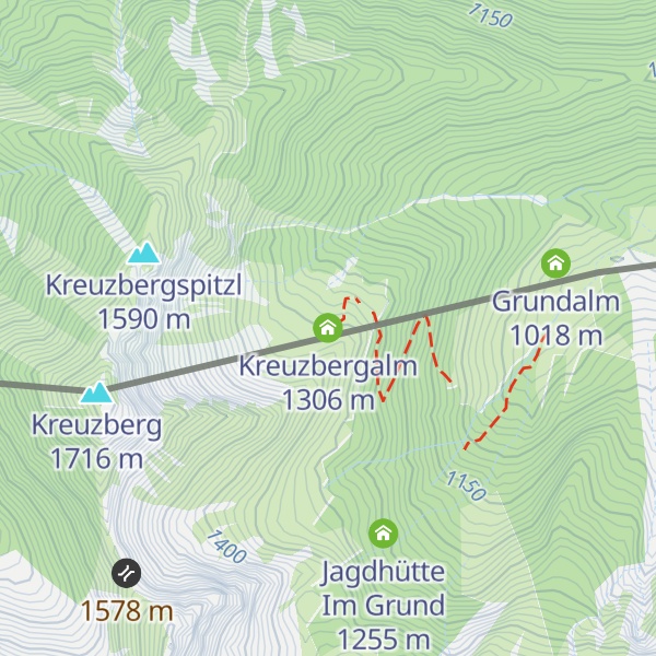 Map of Kreuzbergalm