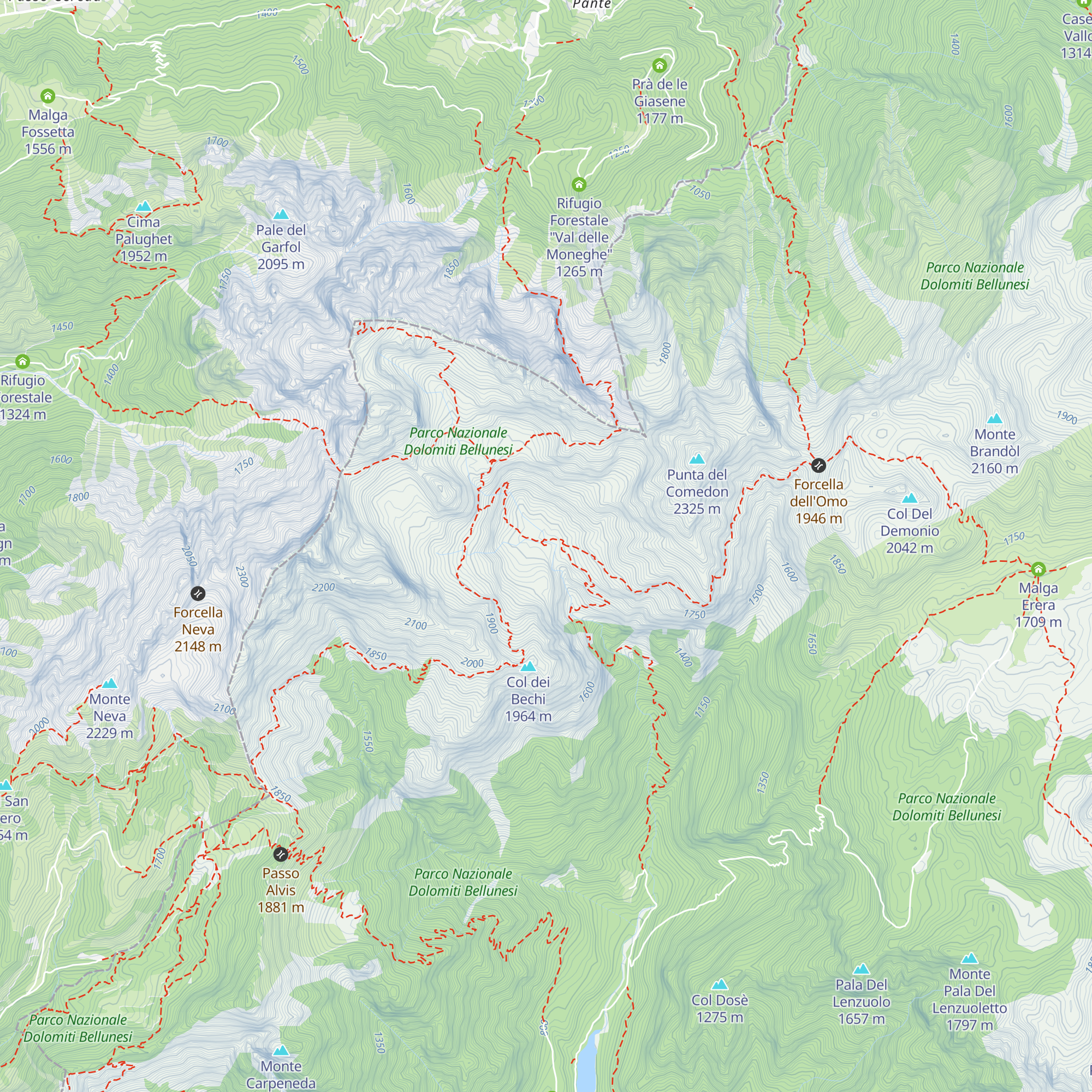 Casera Cimonega map