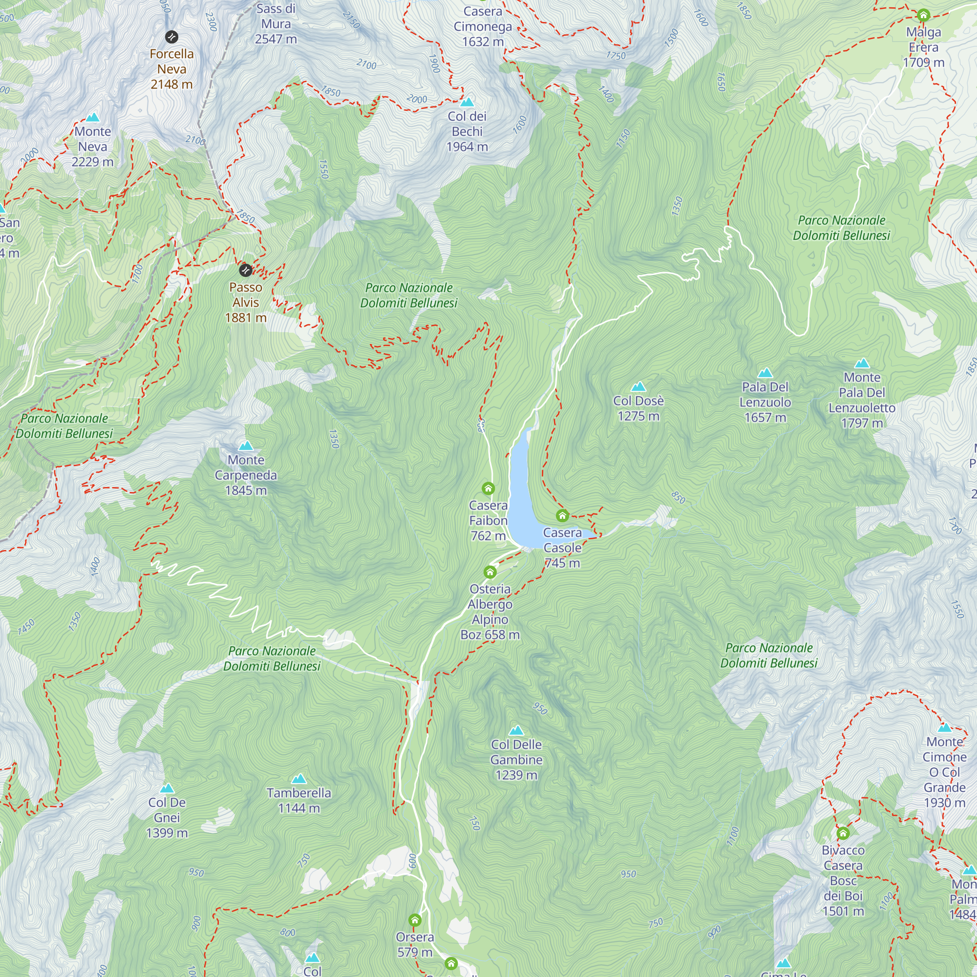 Casera Faibon map