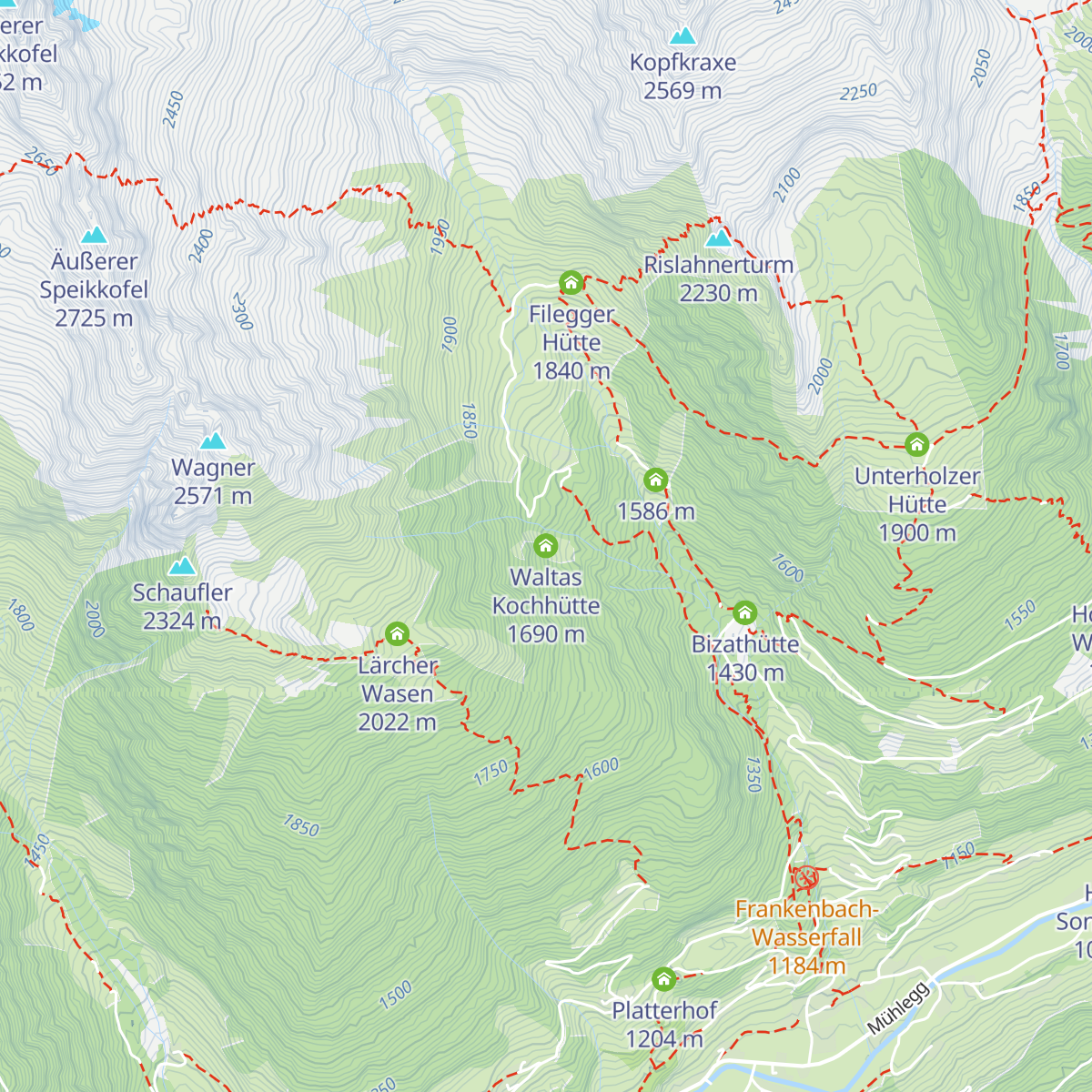 Waltas Kochhütte map