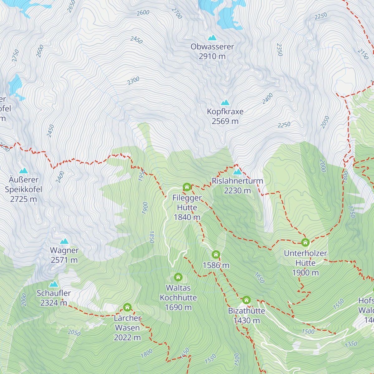 Filegger Hütte map