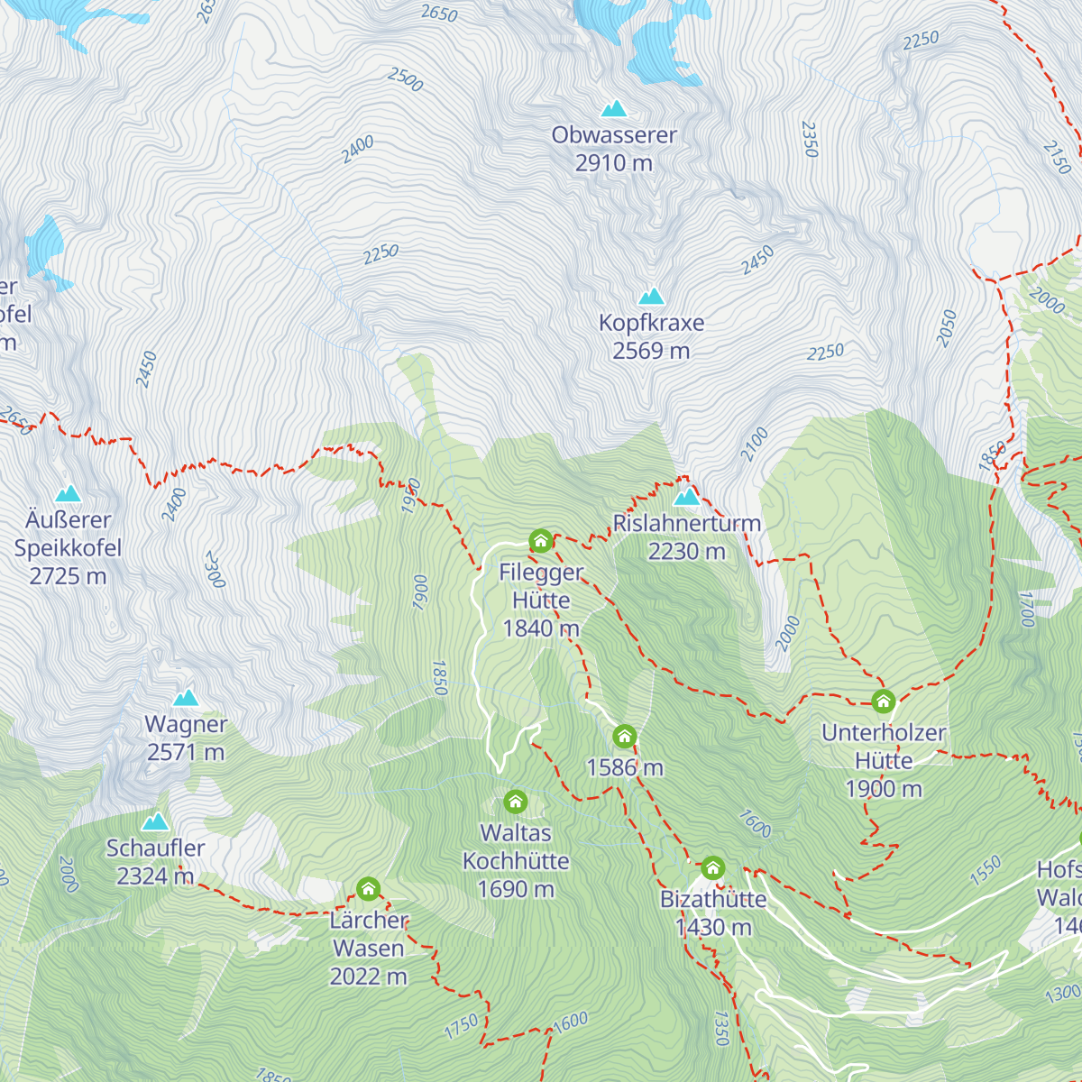 Filegger Hütte map
