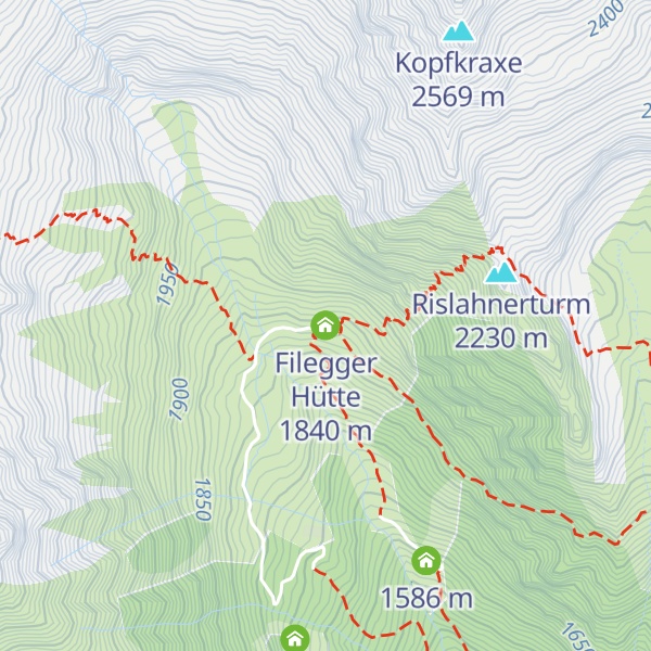 Map of Filegger Hütte
