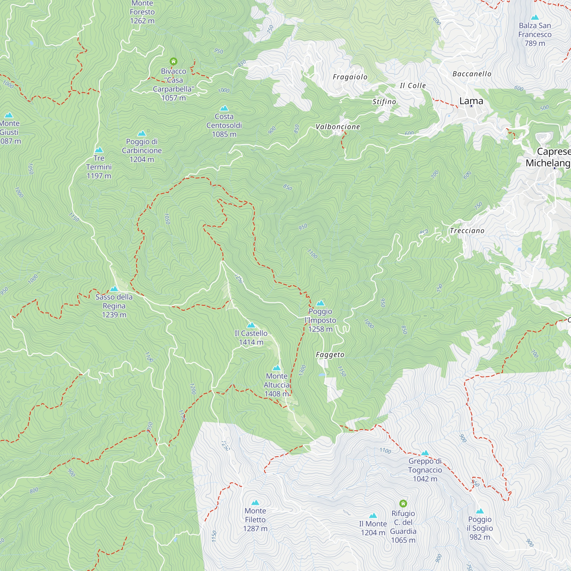 Bivacco "Casetta del Cungi" map