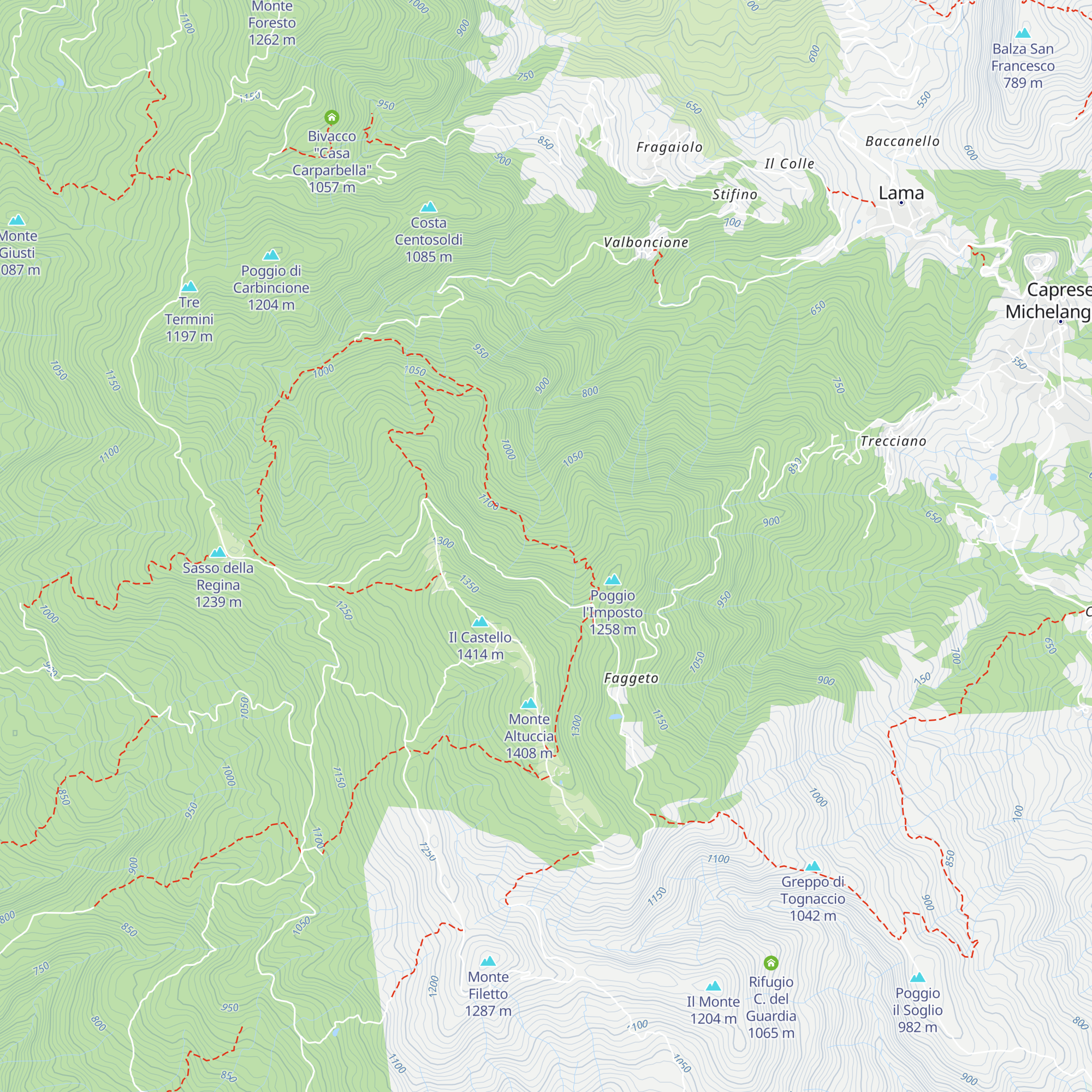 Bivacco "Casetta del Cungi" map