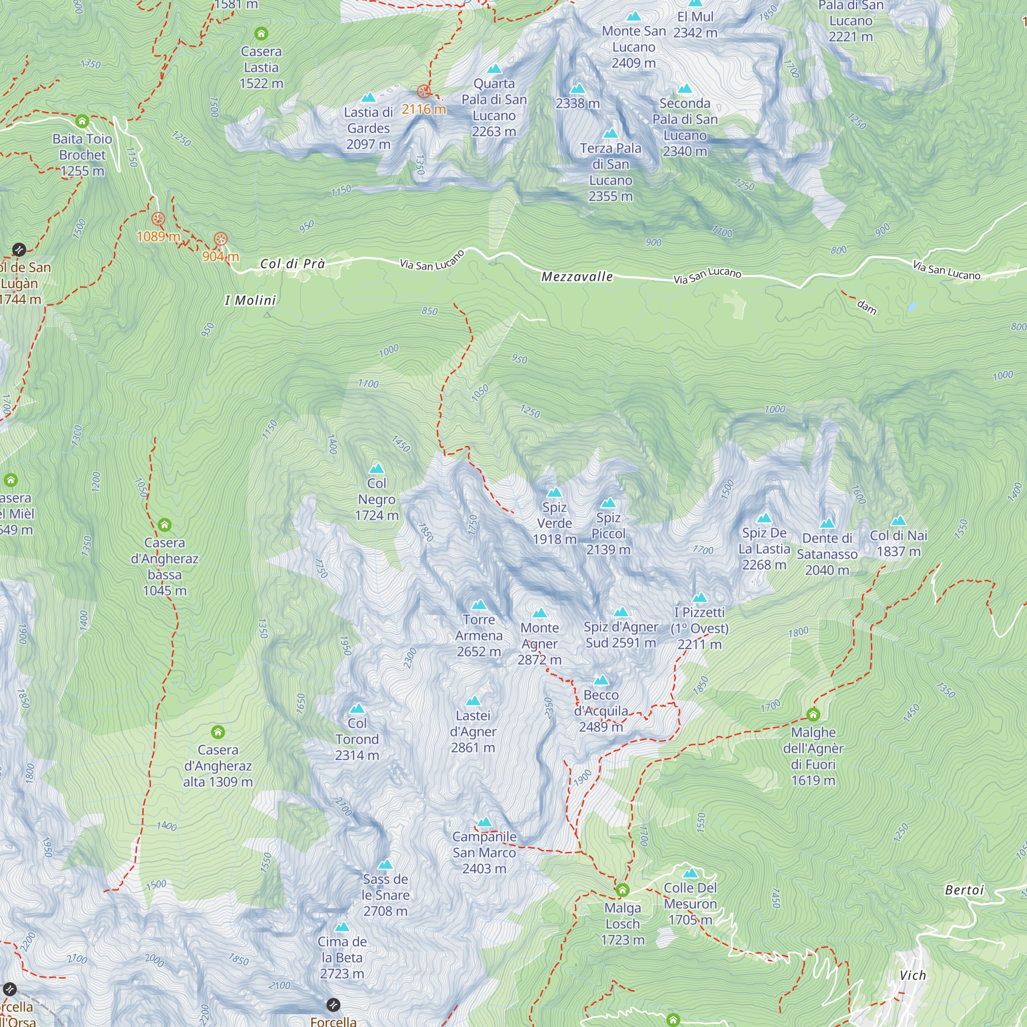 Bivacco Enzo Cozzolino map