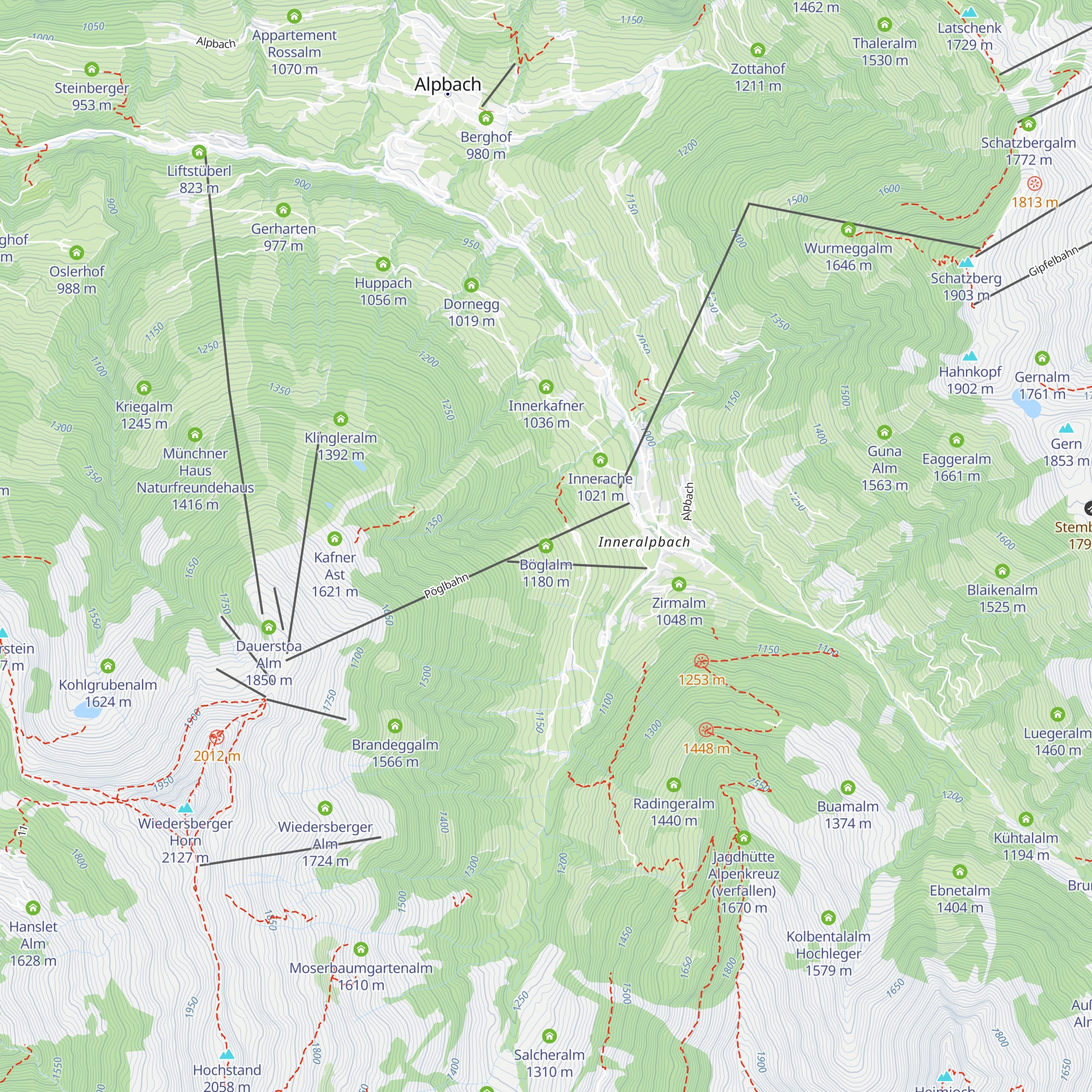 Böglalm map