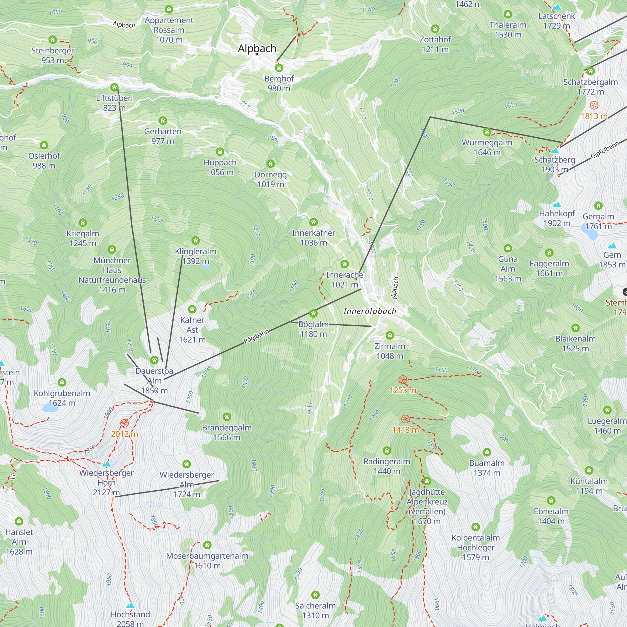 Böglalm map