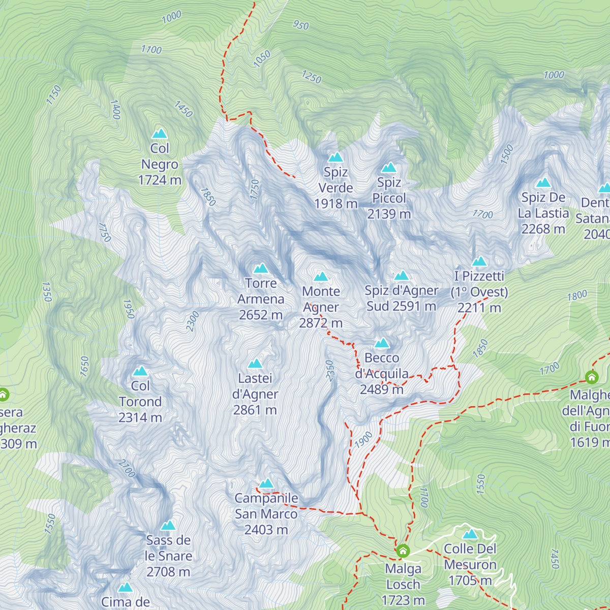 Bivacco Giancarlo Biasin map