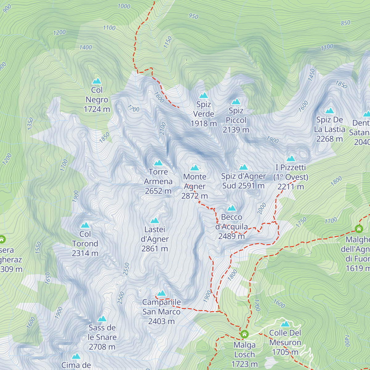 Bivacco Giancarlo Biasin map