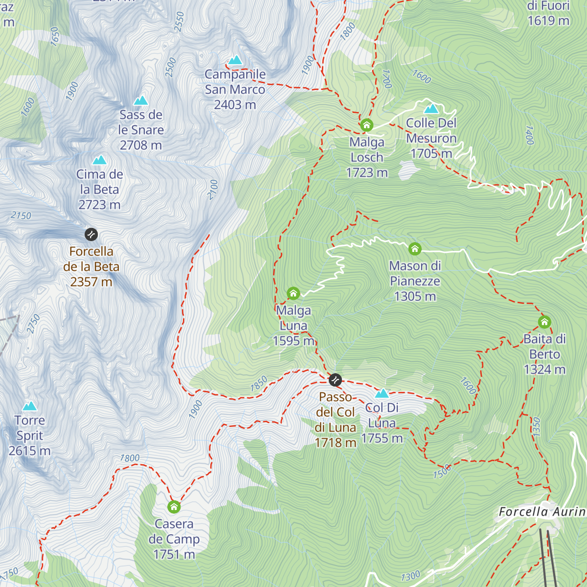 Malga Luna map