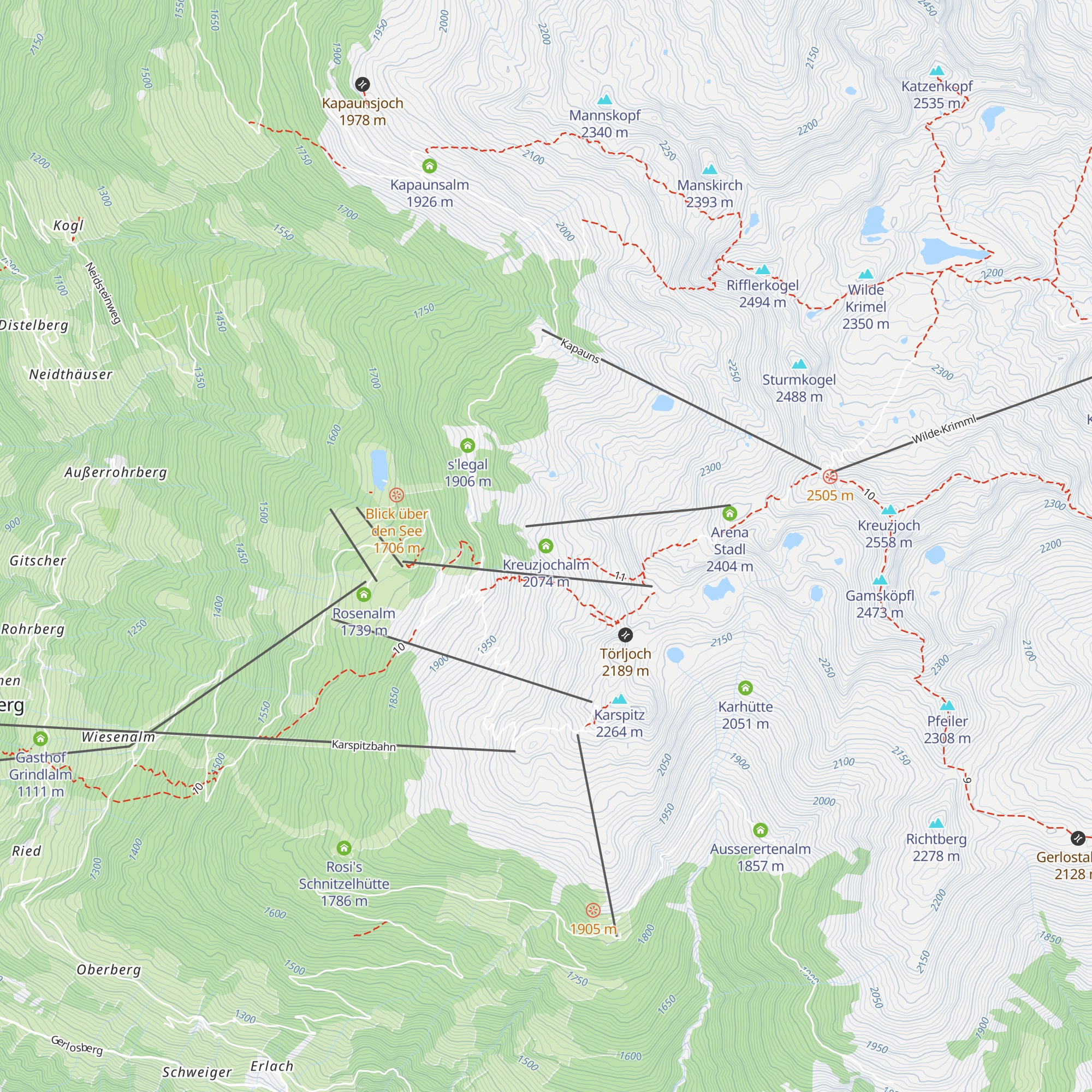 Kreuzjochalm map