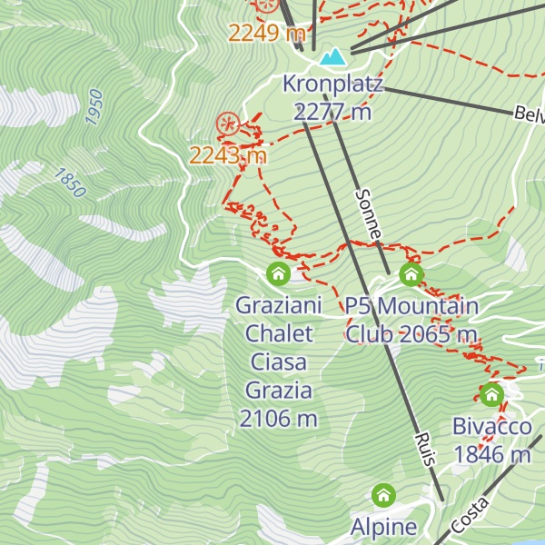 Map of Graziani Chalet Ciasa Vedla
