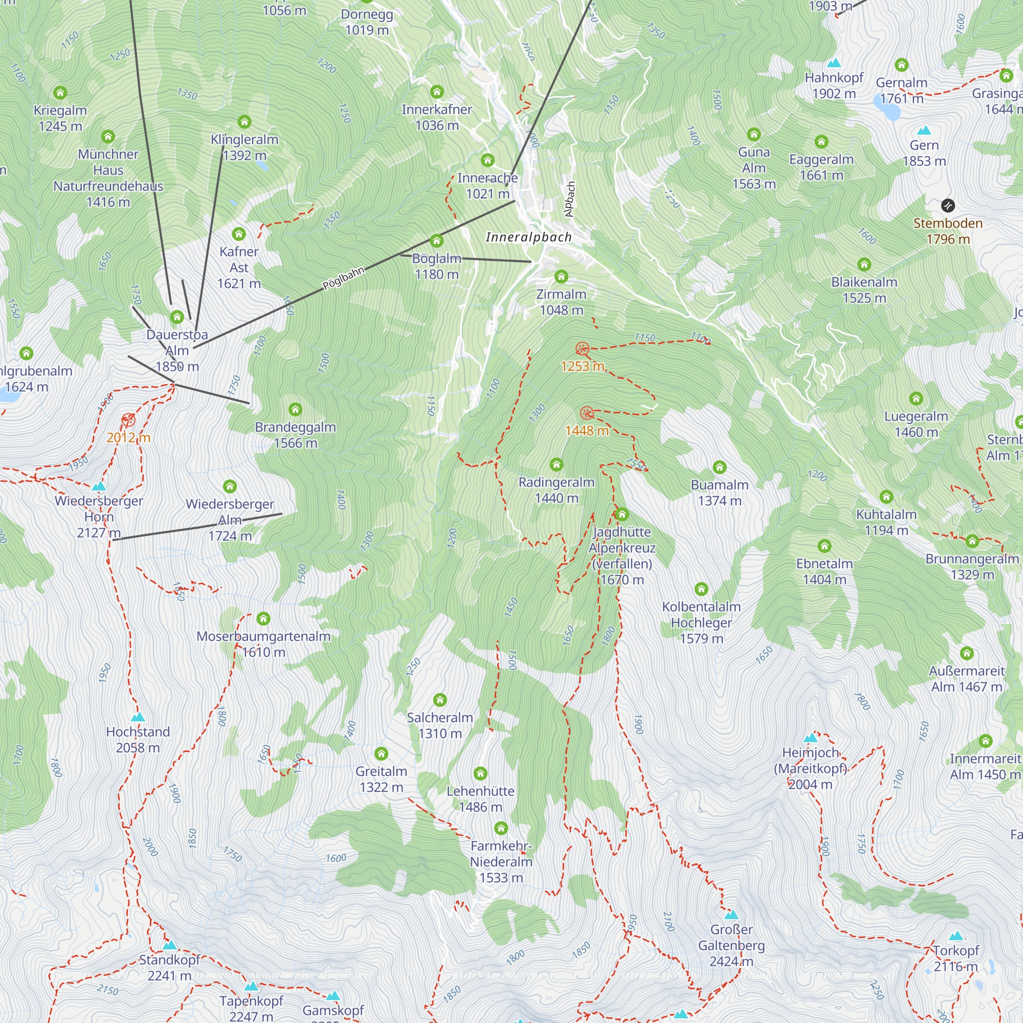 Stettaueralm map