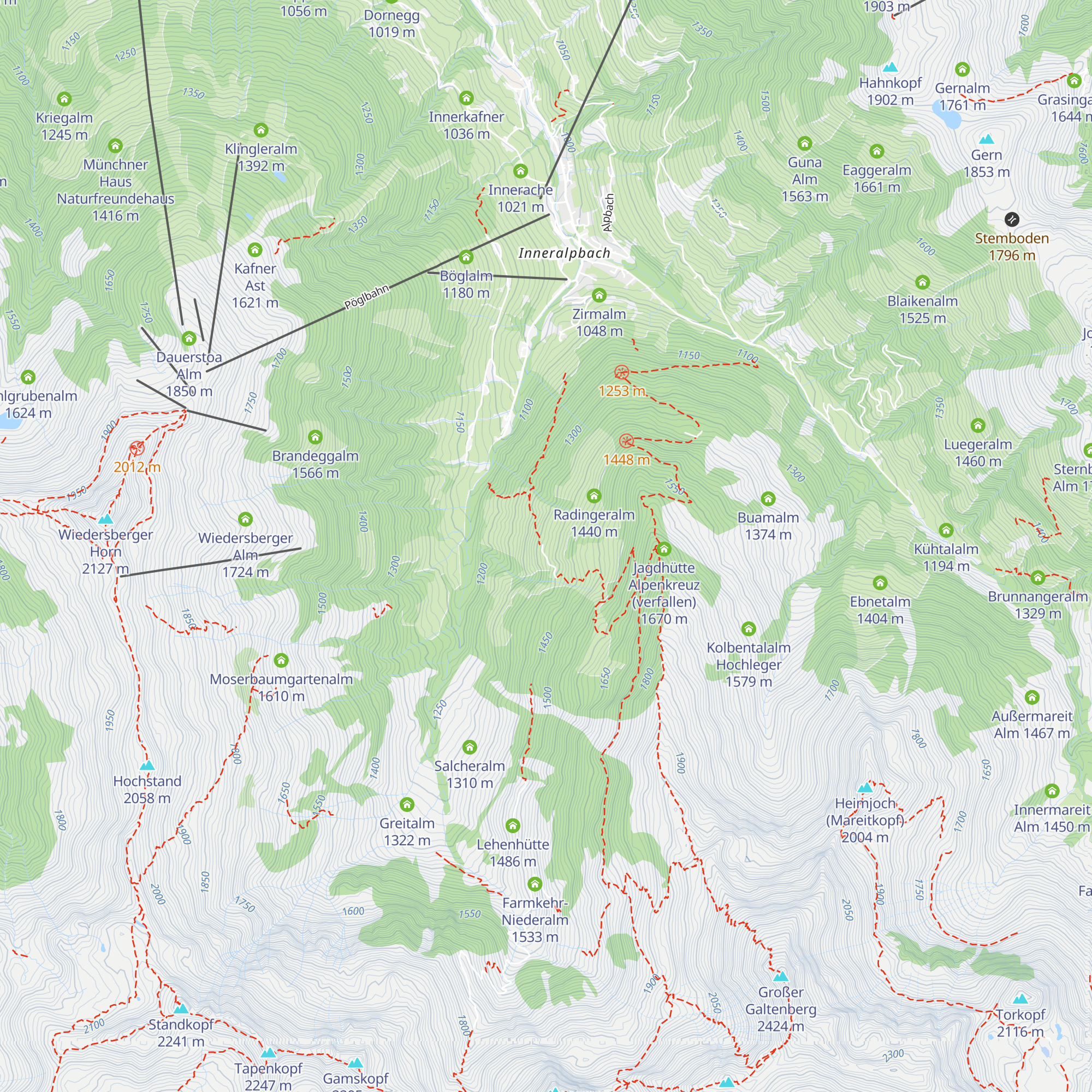 Stettaueralm map