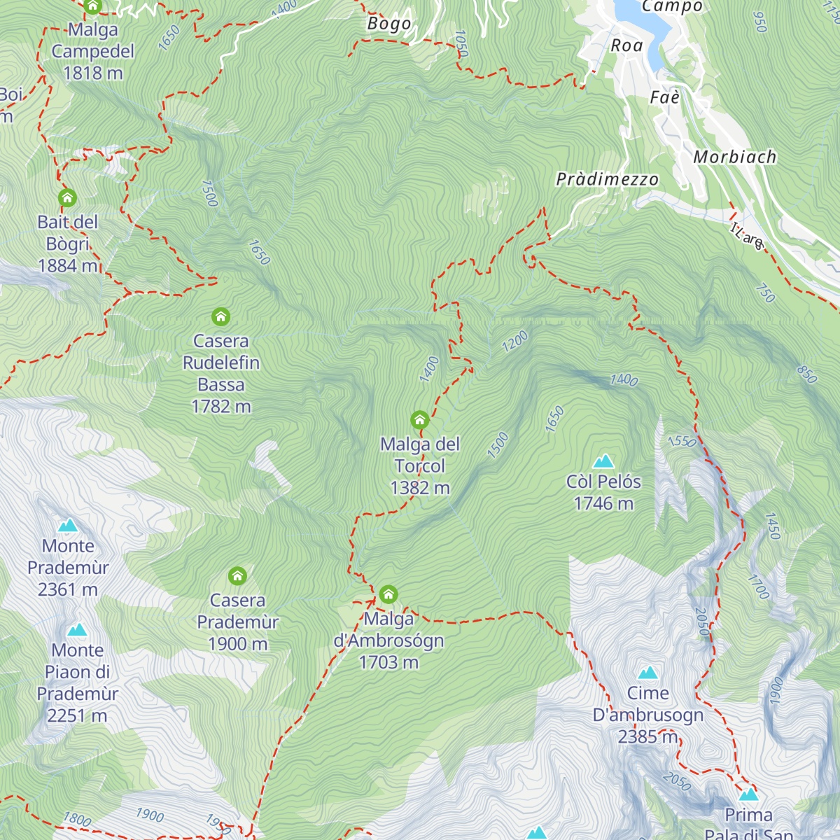 Malga del Torcol map